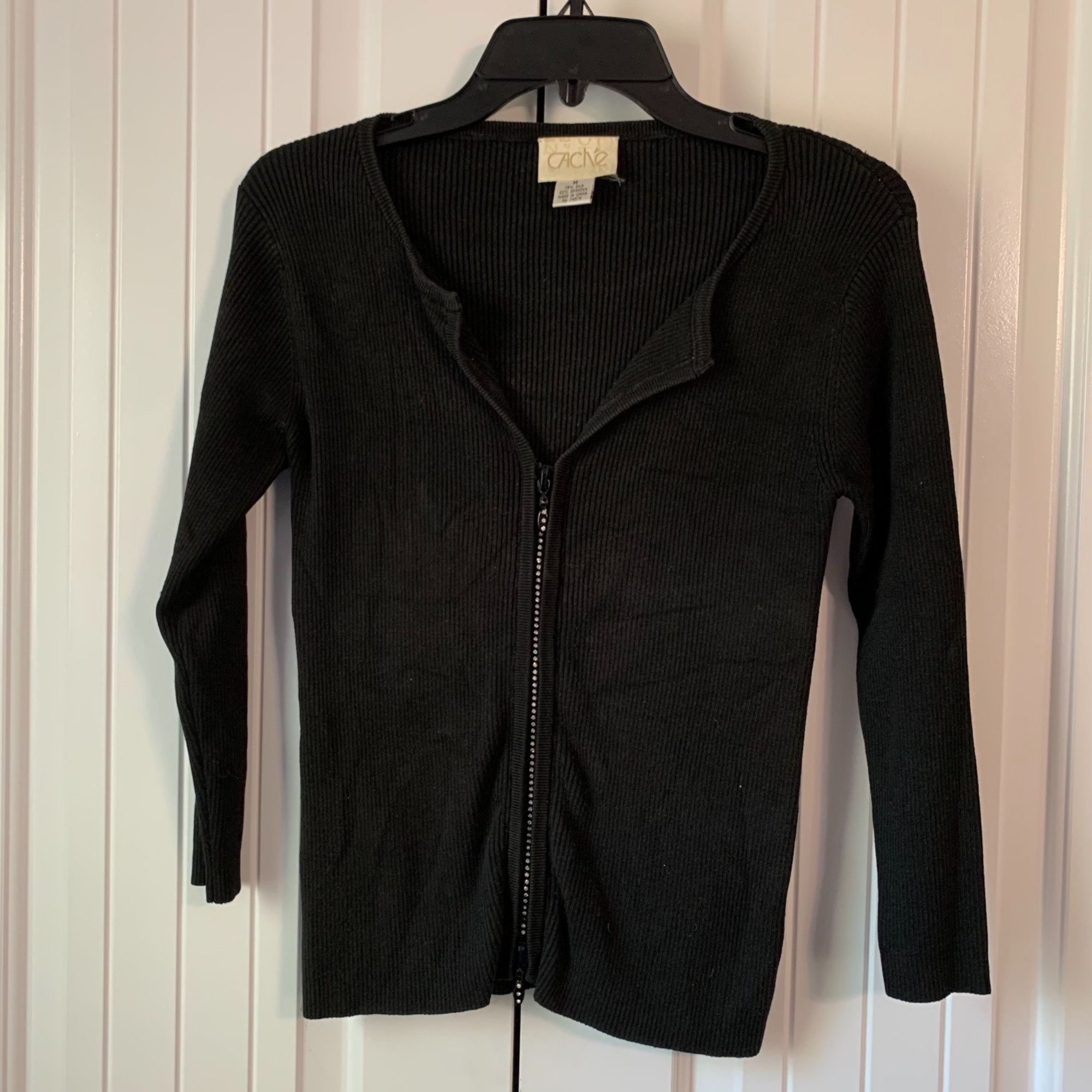 Other Cache Silk Vintage Sweater Bling Double End Zip Up Closure B Size M / US 6-8 / IT 42-44 - 1 Thumbnail