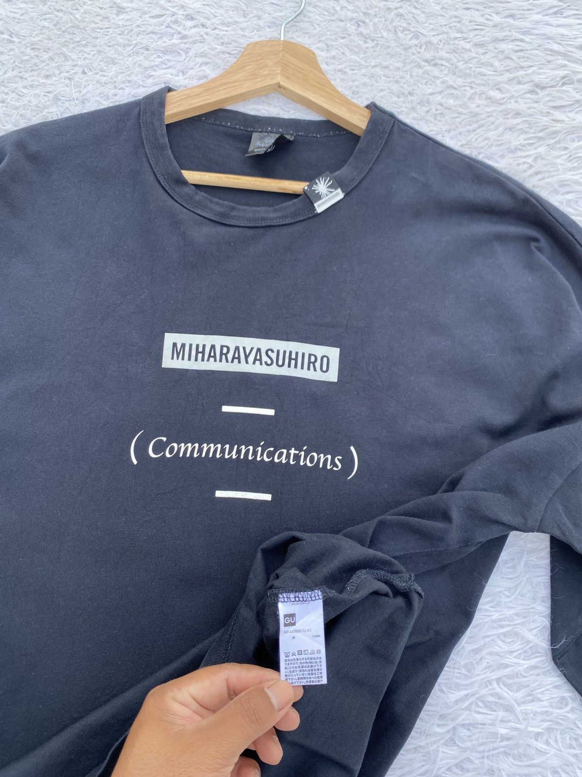GU × Maison MIHARA YASUHIRO Rare Miharaya Suhiro (Communications) Black Tshirt Size US L / EU 52-54 / 3 - 13 Thumbnail