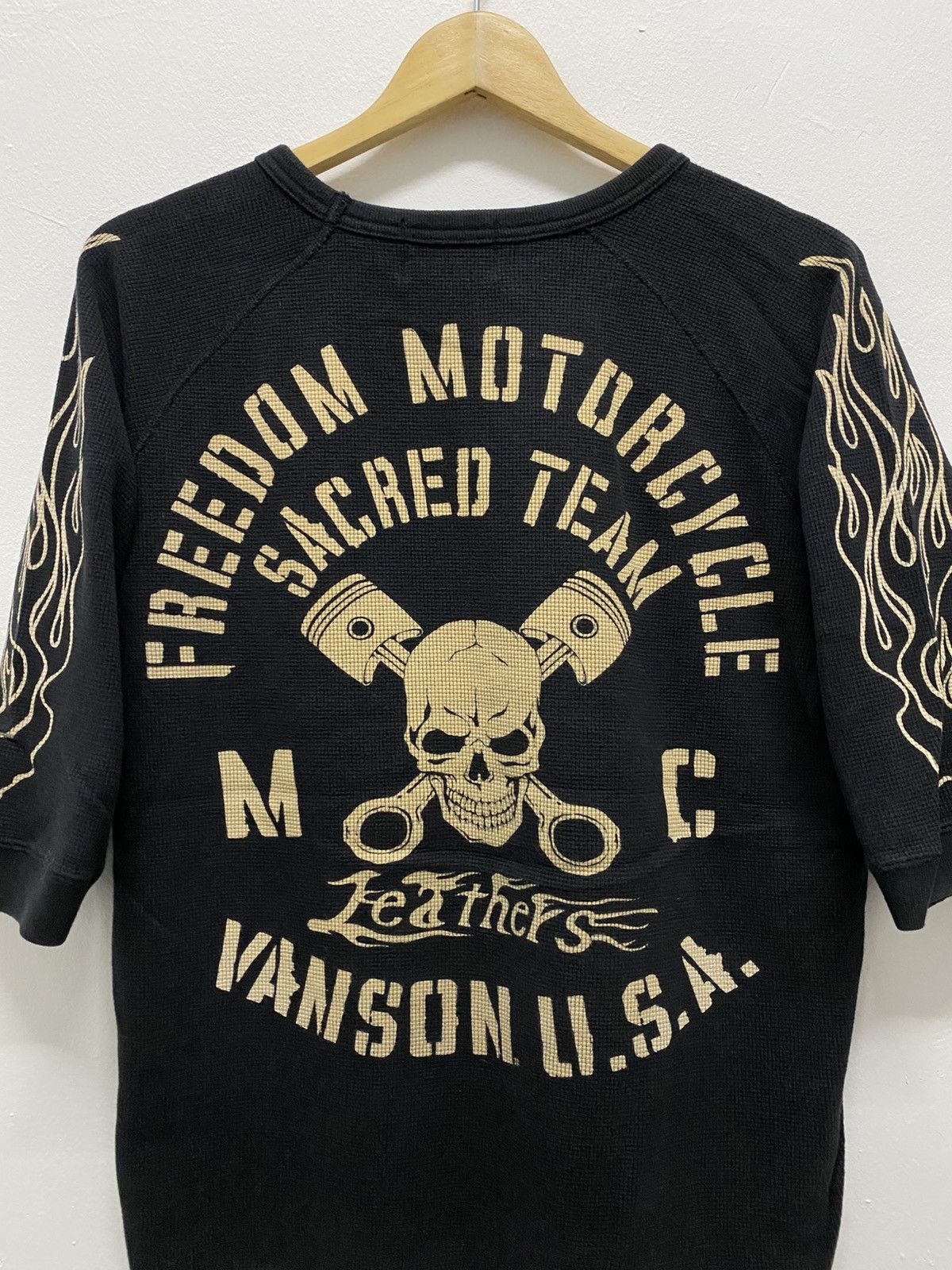 If Six Was Nine VANSON LEATHERS SKULL FLAME LONGSLEEVE ROCK PUNK STYLE Size US M / EU 48-50 / 2 - 3 Thumbnail
