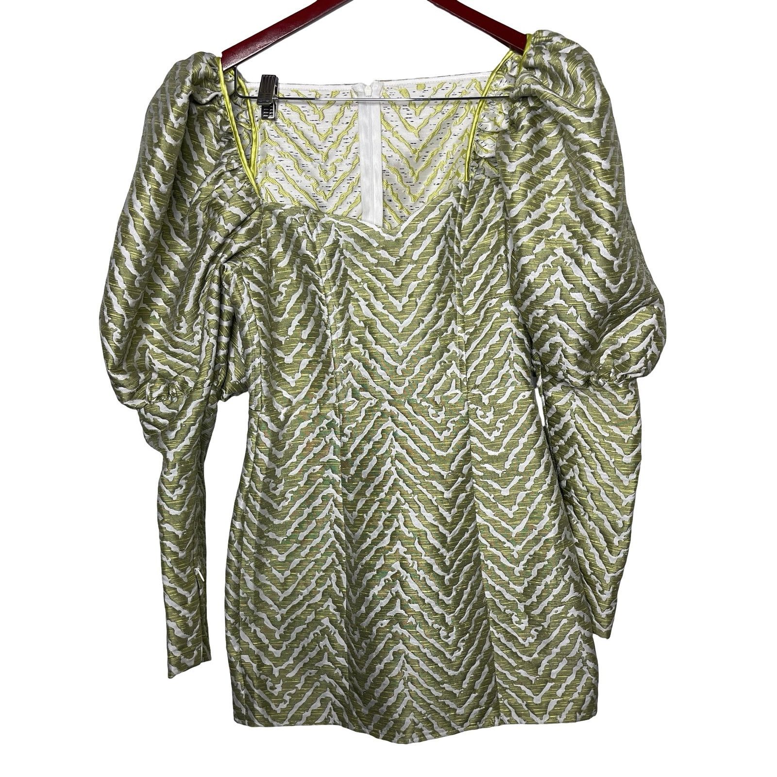 ROTATE Birger Christensen Oksana Jacquard Mini Dress GREEN