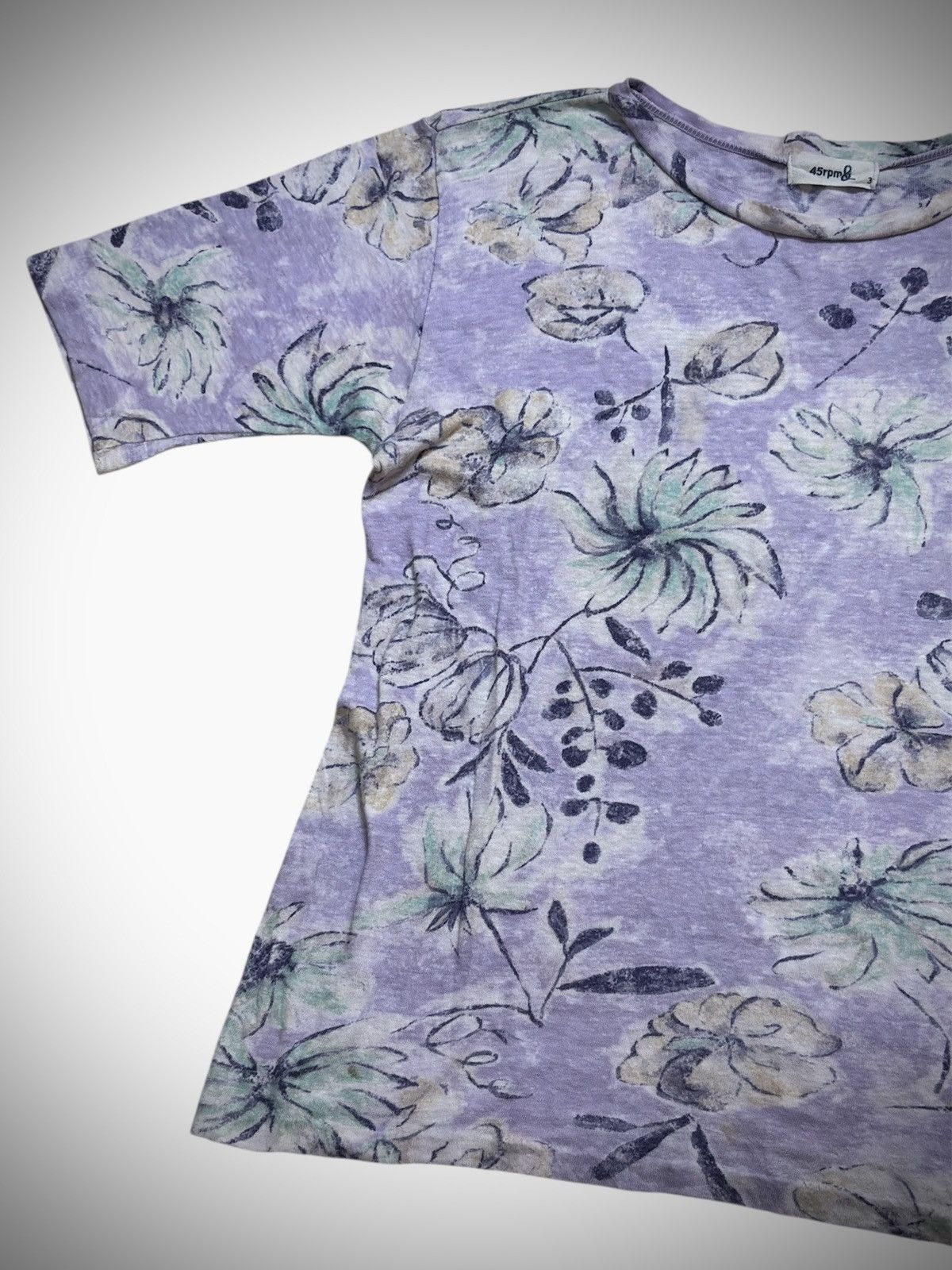45rpm Vintage 45rpm - Floral Motif Single Stitch T-Shirt Size S / US 4 / IT 40 - 3 Thumbnail