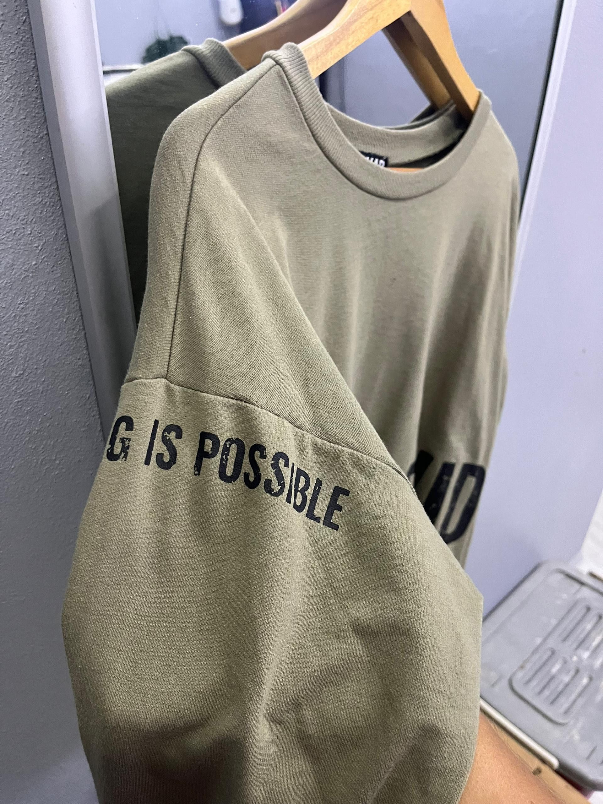 Japanese Brand ANAP Distressed Crop Sweatshirt Olive Japan Womens Size US M / EU 48-50 / 2 - 4 Thumbnail