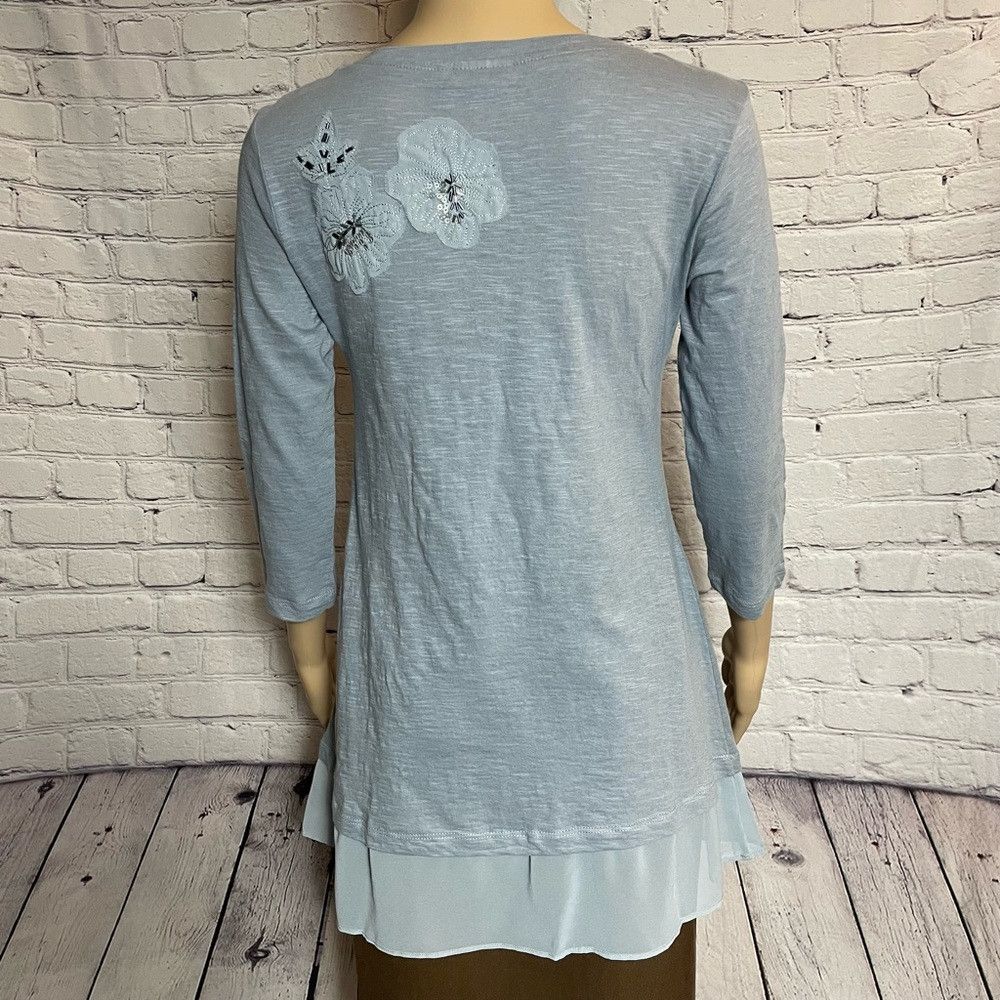 Other NEW LOGO by Lori Goldstein Floral Appliqué Beaded Top Size Size XXS / US 00 / IT 34 - 5 Thumbnail