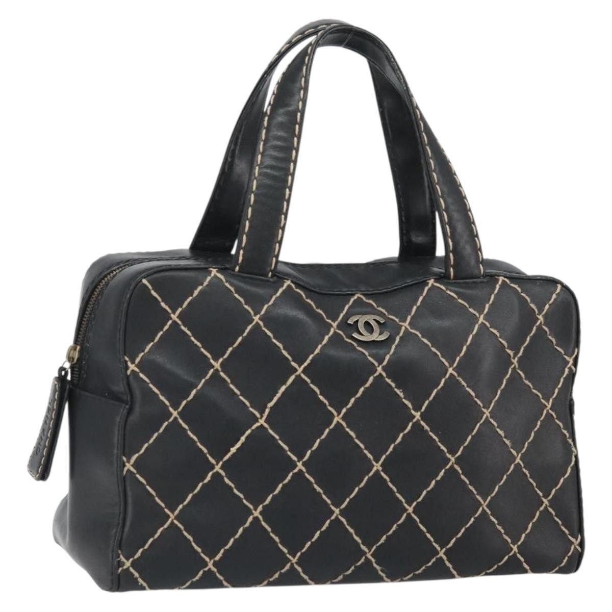 Chanel Chanel Wild Stitch Handbag Leather Black Gold CC Size ONE SIZE - 1 Thumbnail