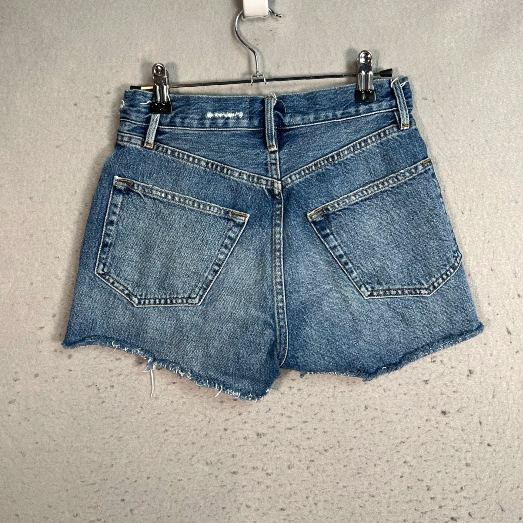 Frame FRAME Distressed HIGH-RISE Button-Fly Shorts Women's 24 Blue Denim Cut-Off Adult Womens Size 24 +5? Size 42" / US 20 - 2 Thumbnail