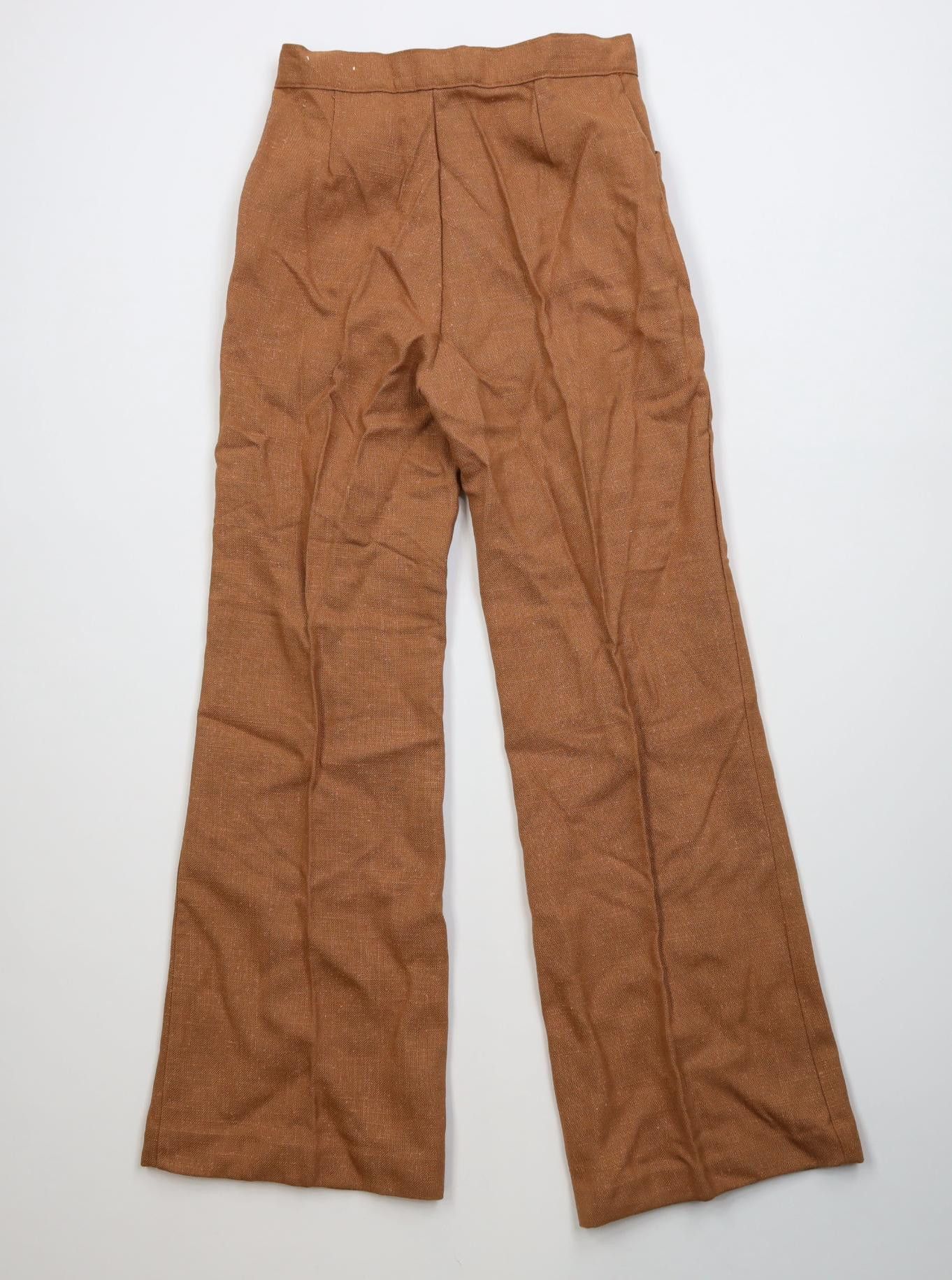 Vintage Vintage 50s 60s Silk Burlap Bell Bottoms Pants Brown USA Size 34" / US 12 / IT 48 - 8 Thumbnail