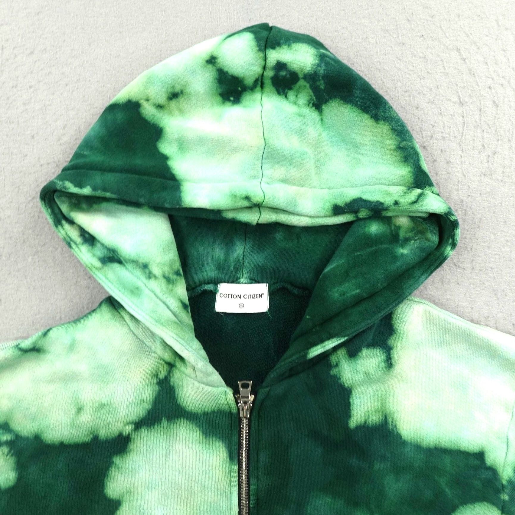 Vintage Cotton Citizen Hoodie Womens S Green Tie Dye Full Zip Up Sweatshirt Jacket Size S / US 4 / IT 40 - 2 Thumbnail