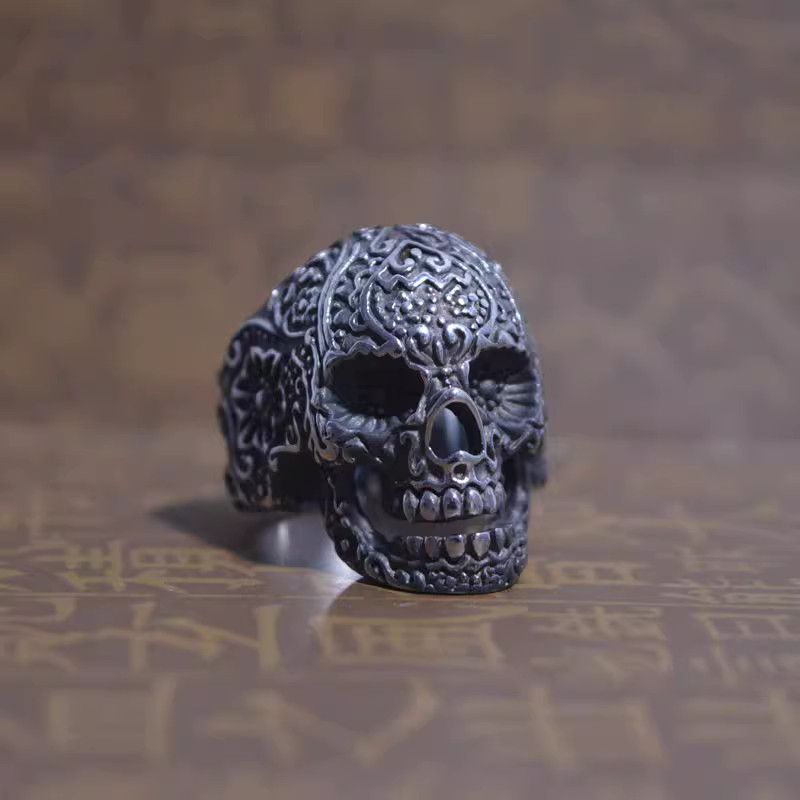 Jewelry Skull Dark Jewelry Rings Open Size Chrome Ring (Size 7-13) Size ONE SIZE - 1 Thumbnail
