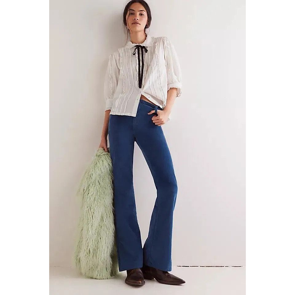 Free People New We The Free Level Up Slit Cord Jeans $98 SIZE 30 Blue Size 30" / US 8 / IT 44 - 1 Thumbnail
