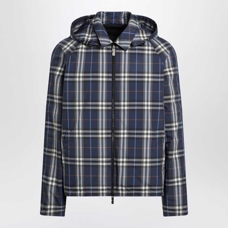 Burberry Burberry Blue Reversible Cotton Jacket With Check Pattern Size US XXL / EU 58 / 5 - 1 Thumbnail