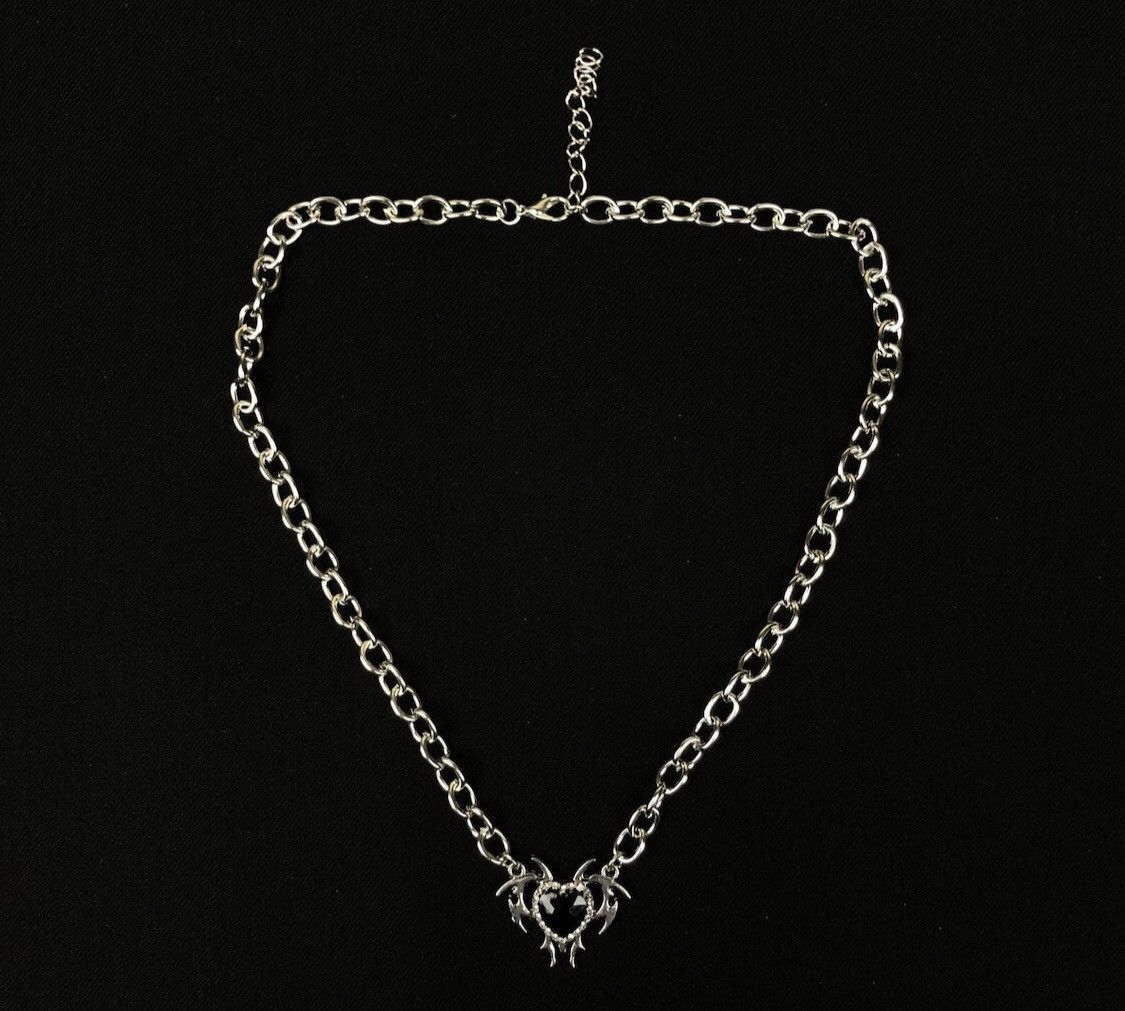 Jewelry Crystal Heart Chain Necklace Size ONE SIZE - 4 Thumbnail