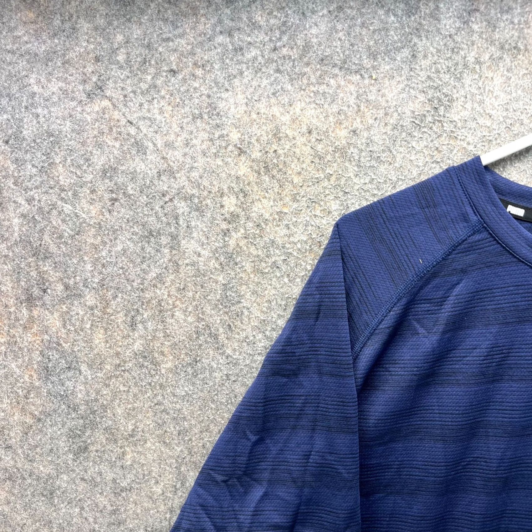 Puma PUMA Shirt Mens XL Blue Navy Stripes Athletic Jersey Soccer Extra Large Gym T-Shirt Sports Mens XL Blue Navy Stripes Size US XL / EU 56 / 4 - 7 Thumbnail