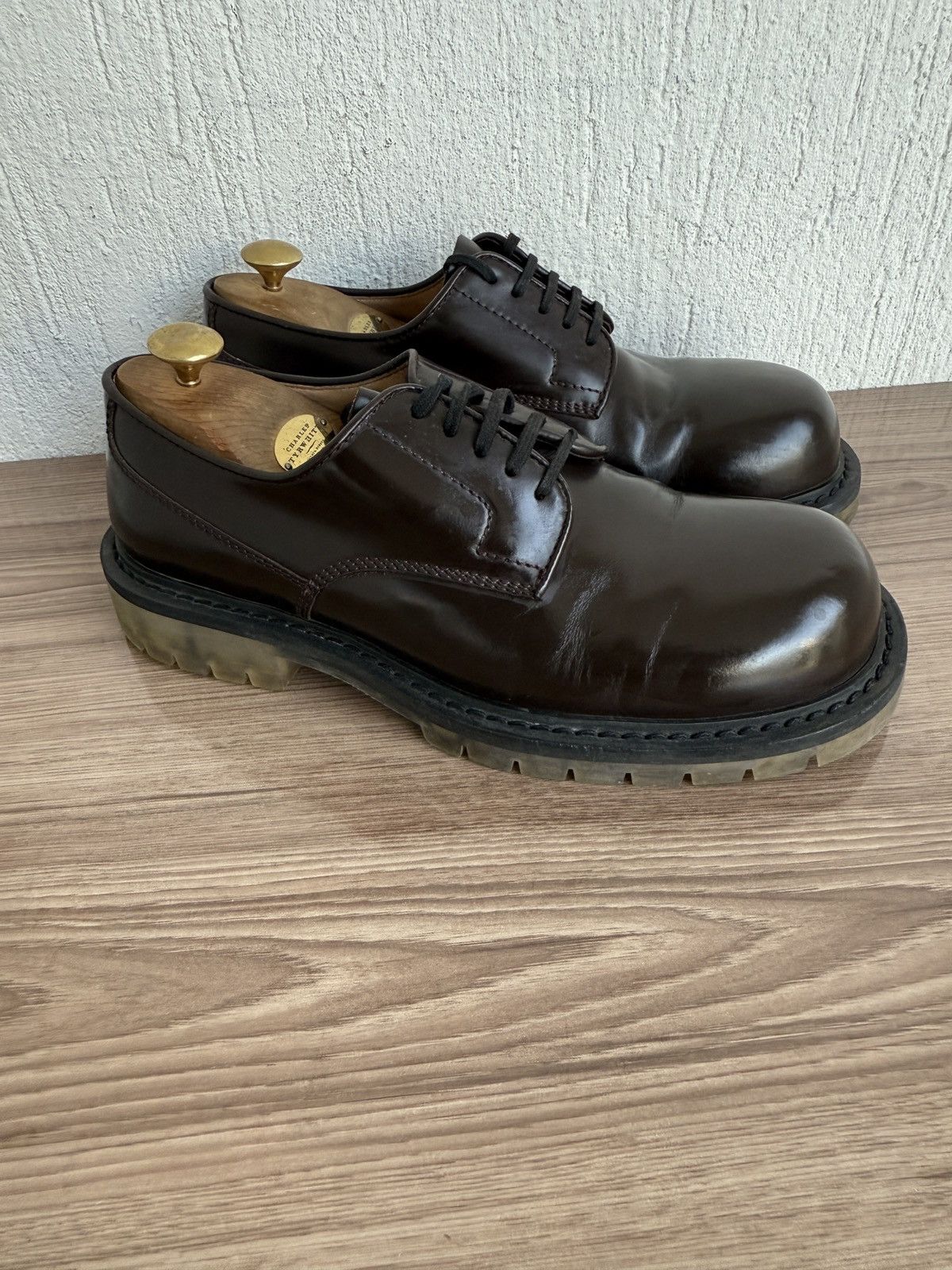 Bottega Veneta Calfskin brush leather derby Size US 8 / EU 41 - 1 Thumbnail