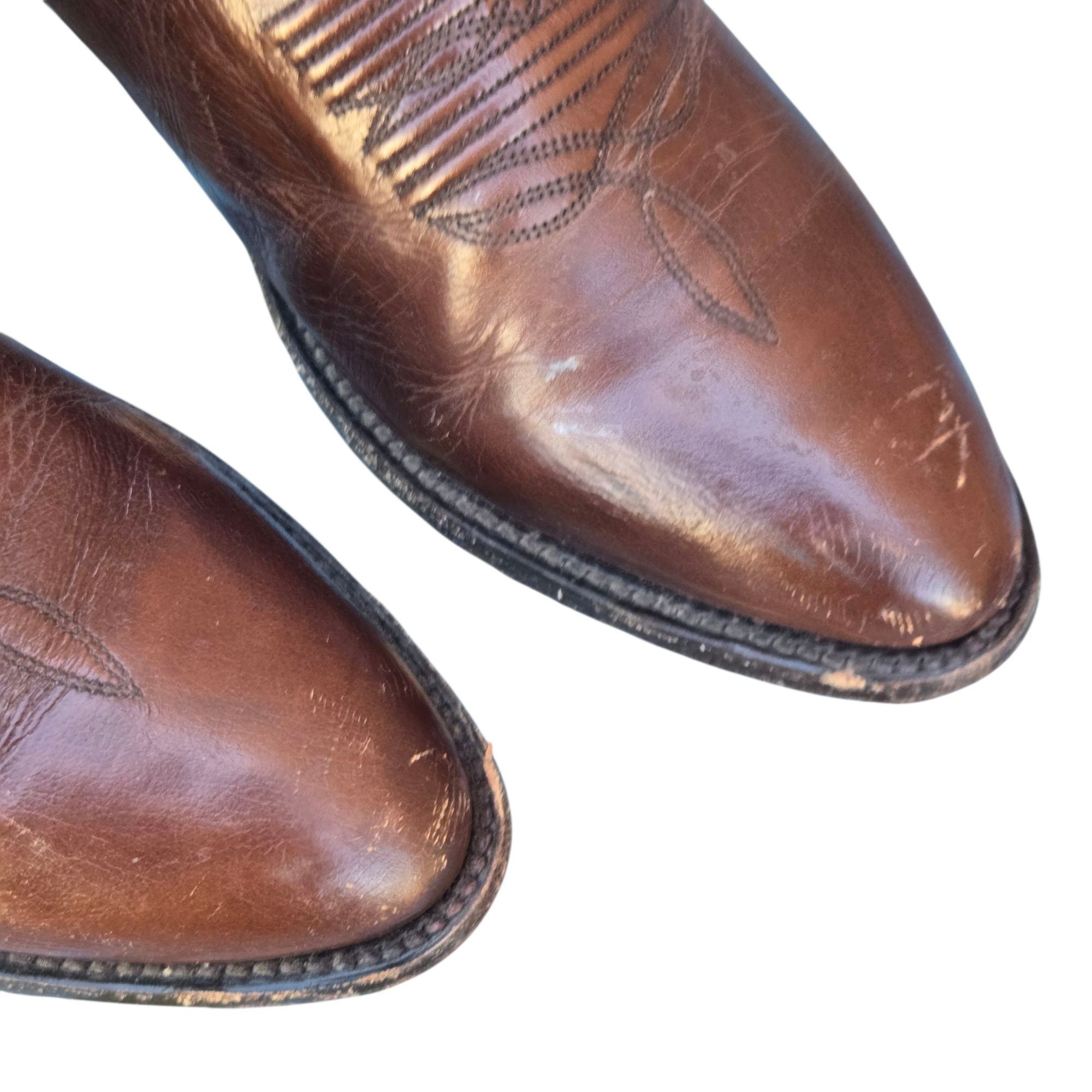 Dan Post Dan Post Cowboy Boots Mens Brown Leather 9 D Western Rockabi Size US 9 / EU 42 - 20 Thumbnail