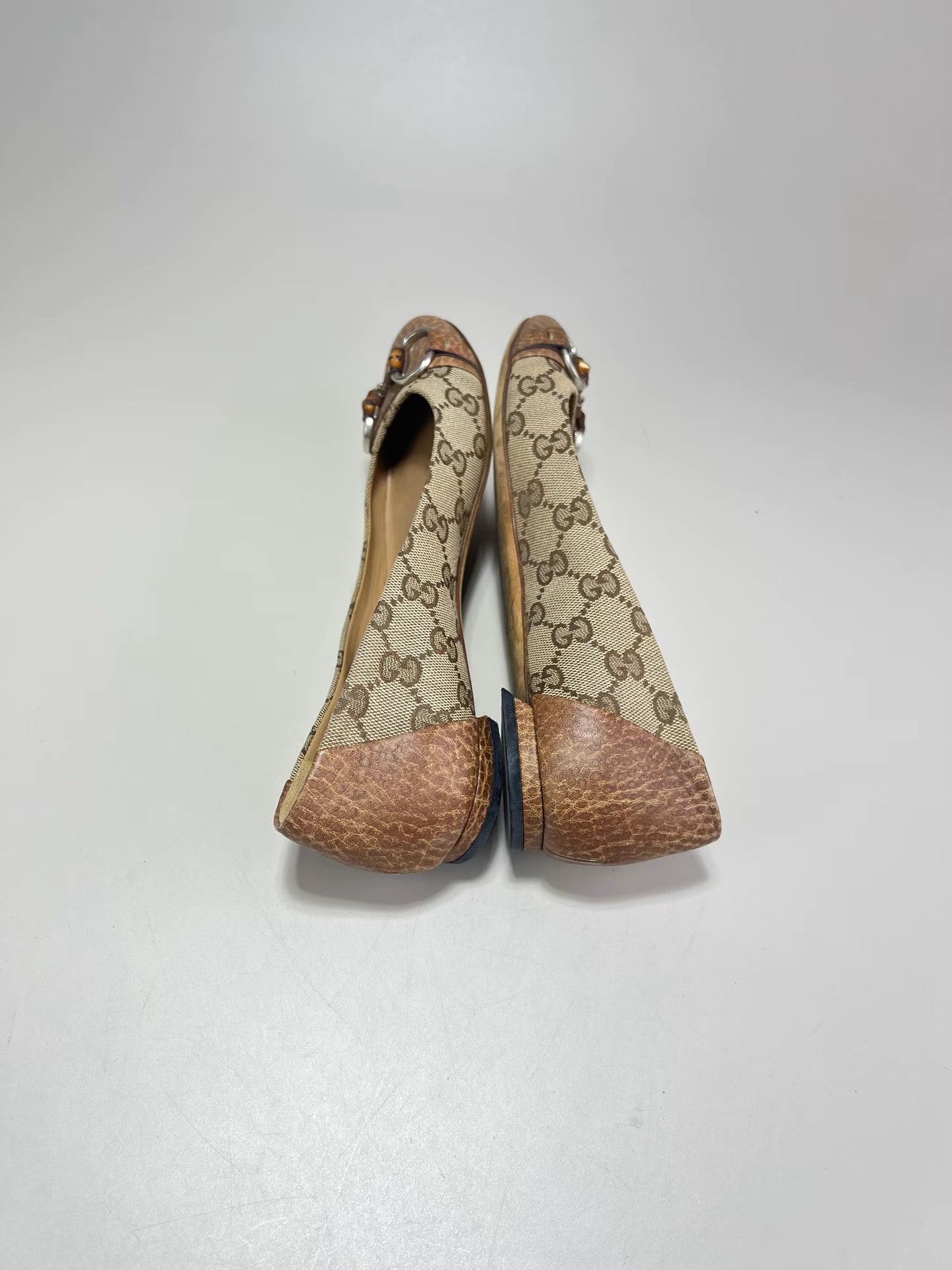 Gucci GUCCI Brown GG Monogram Horsebit Flats Size US 7 / IT 37 - 5 Thumbnail