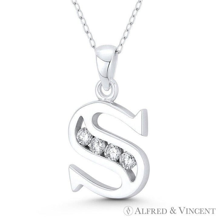 Other Initial Letter "S" CZ Crystal Charm Pendant Size ONE SIZE - 1 Preview