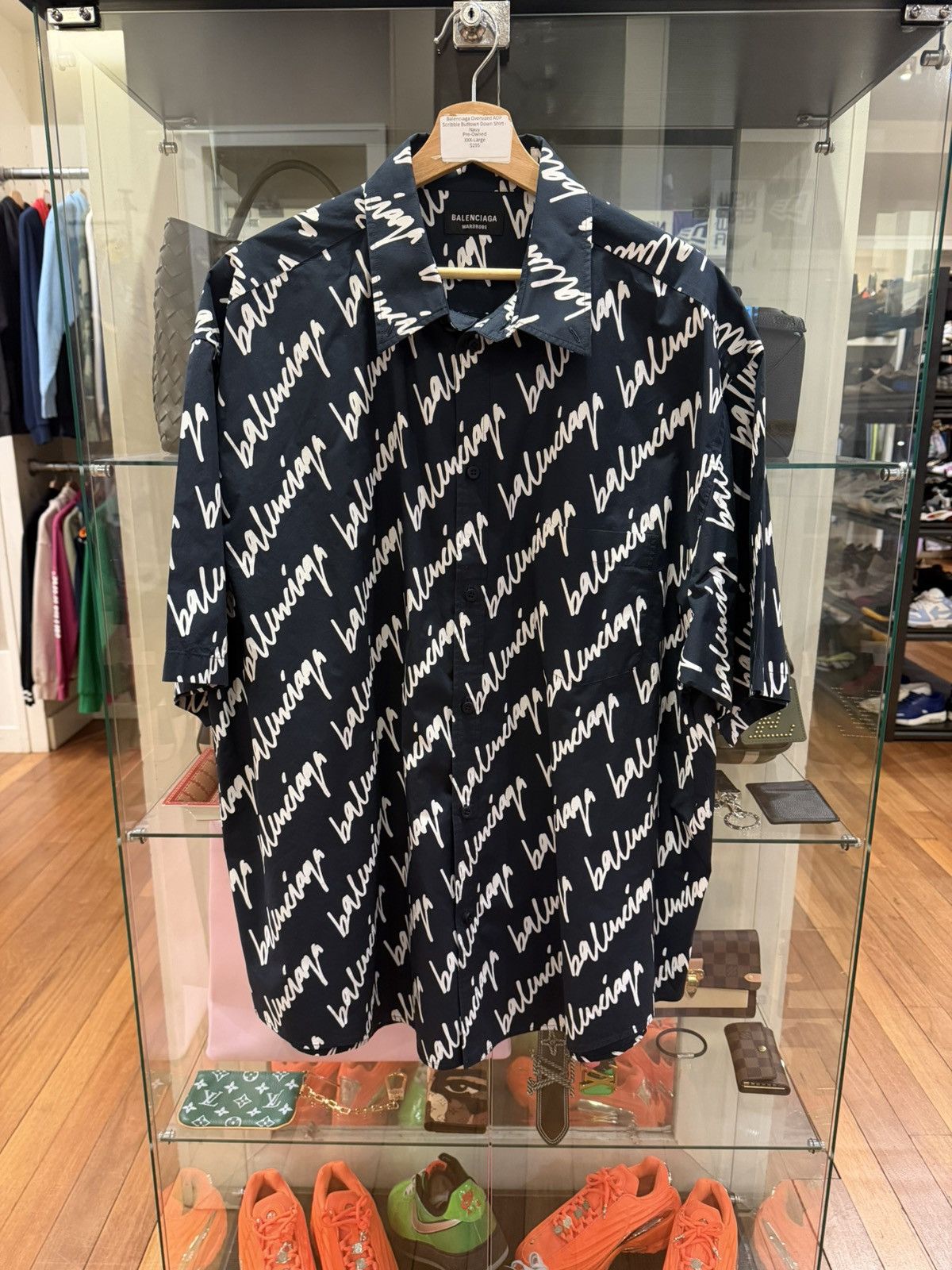 Balenciaga Oversized AOP Scribble SS Button Down