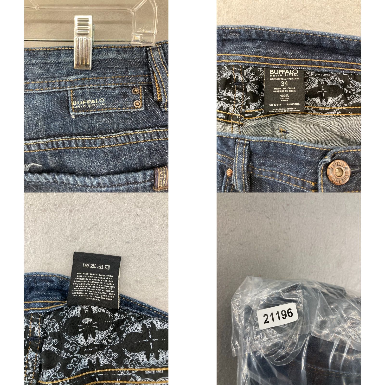 Vintage BUFFALO JEANS Relaxed FIT Jeans Dark Wash 34x30 Men Blue Denim 90s? 2000s STYLE Buffalo Driven-X Mens Inseam 30in Size 34 Size US 34 / EU 50 - 8 Thumbnail
