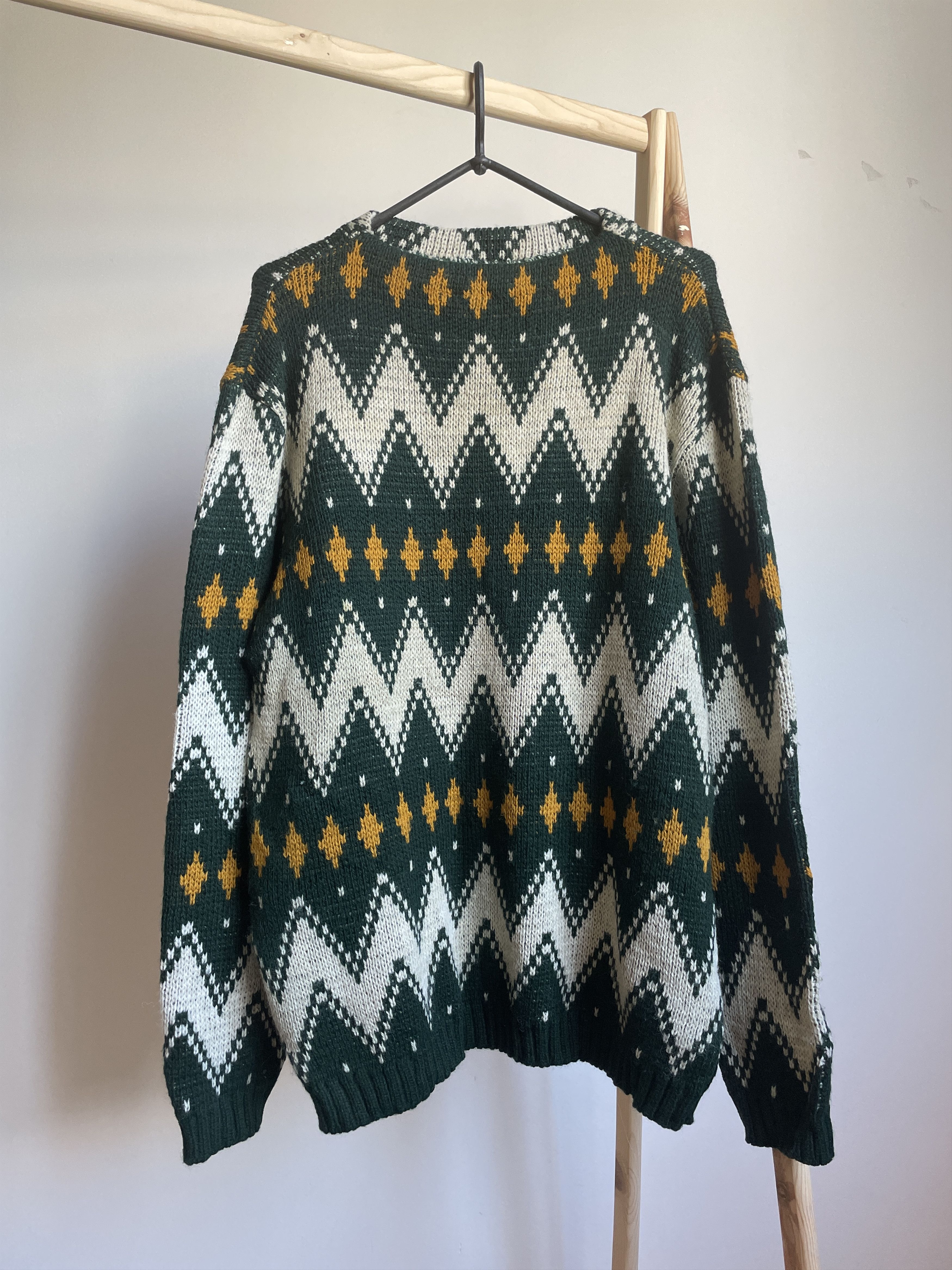 Vintage Palmett Vintage 90's Unisex Norwegian Pattern Wool Sweater Size US L / EU 52-54 / 3 - 1 Thumbnail