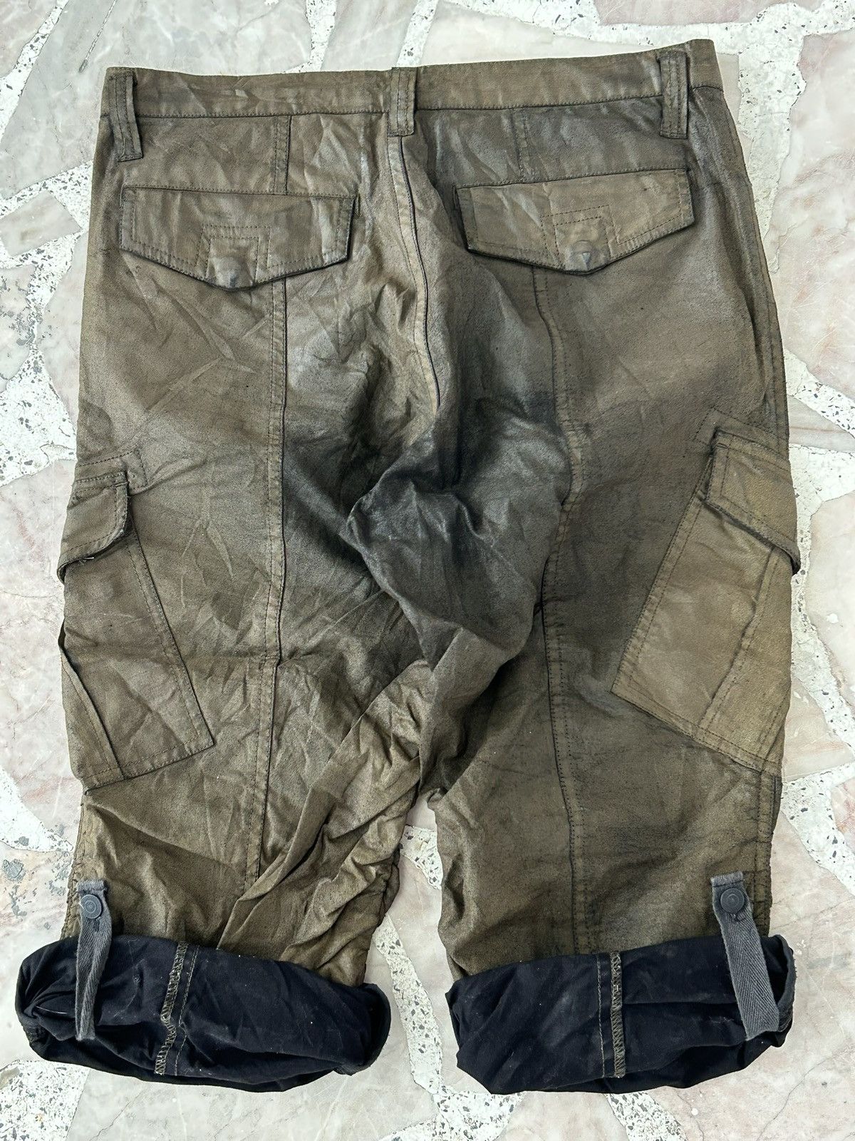 Tornado Mart Tornado Mart Japan Green Army Waxed Crop Pants Size US 30 / EU 46 - 9 Thumbnail