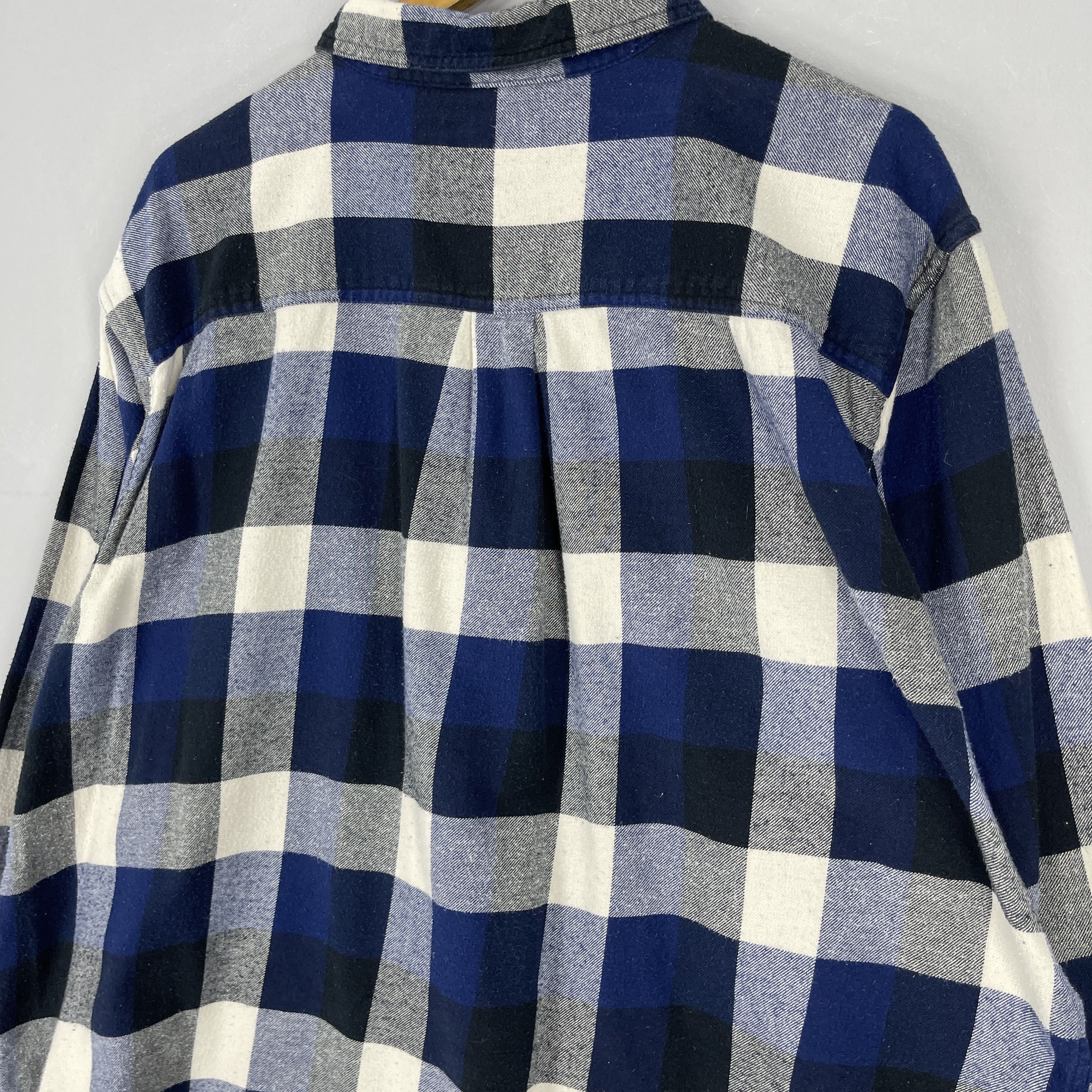 Woolrich Woolen Mills Vintage Y2K WOOLRICH Checkered Blue/Black Flannel Shirt Size US XXL / EU 58 / 5 - 9 Thumbnail