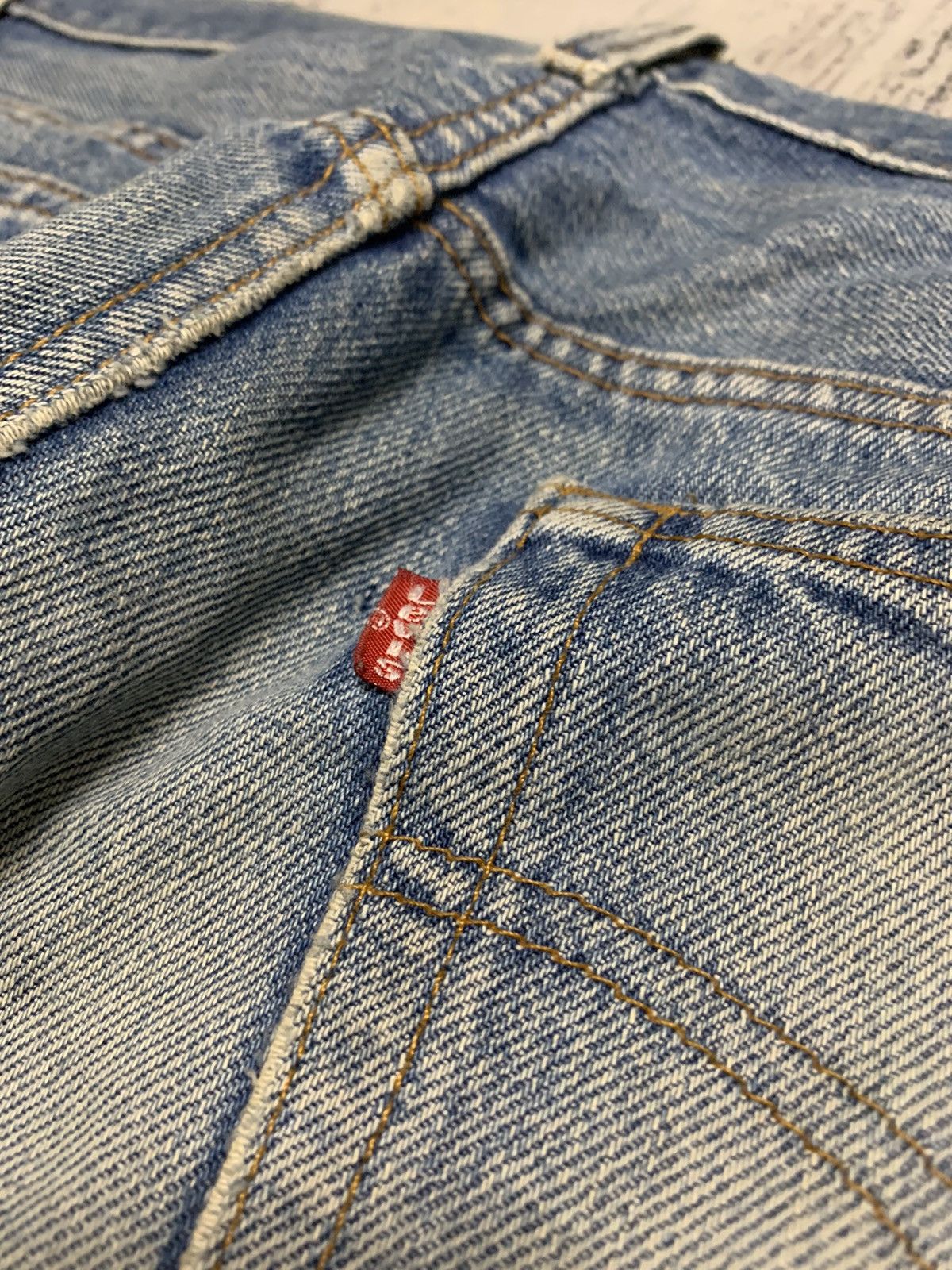 Jean Vintage 80s Sashiko Reworked Levis 501 Distressed Jeans Size US 34 / EU 50 - 18 Thumbnail