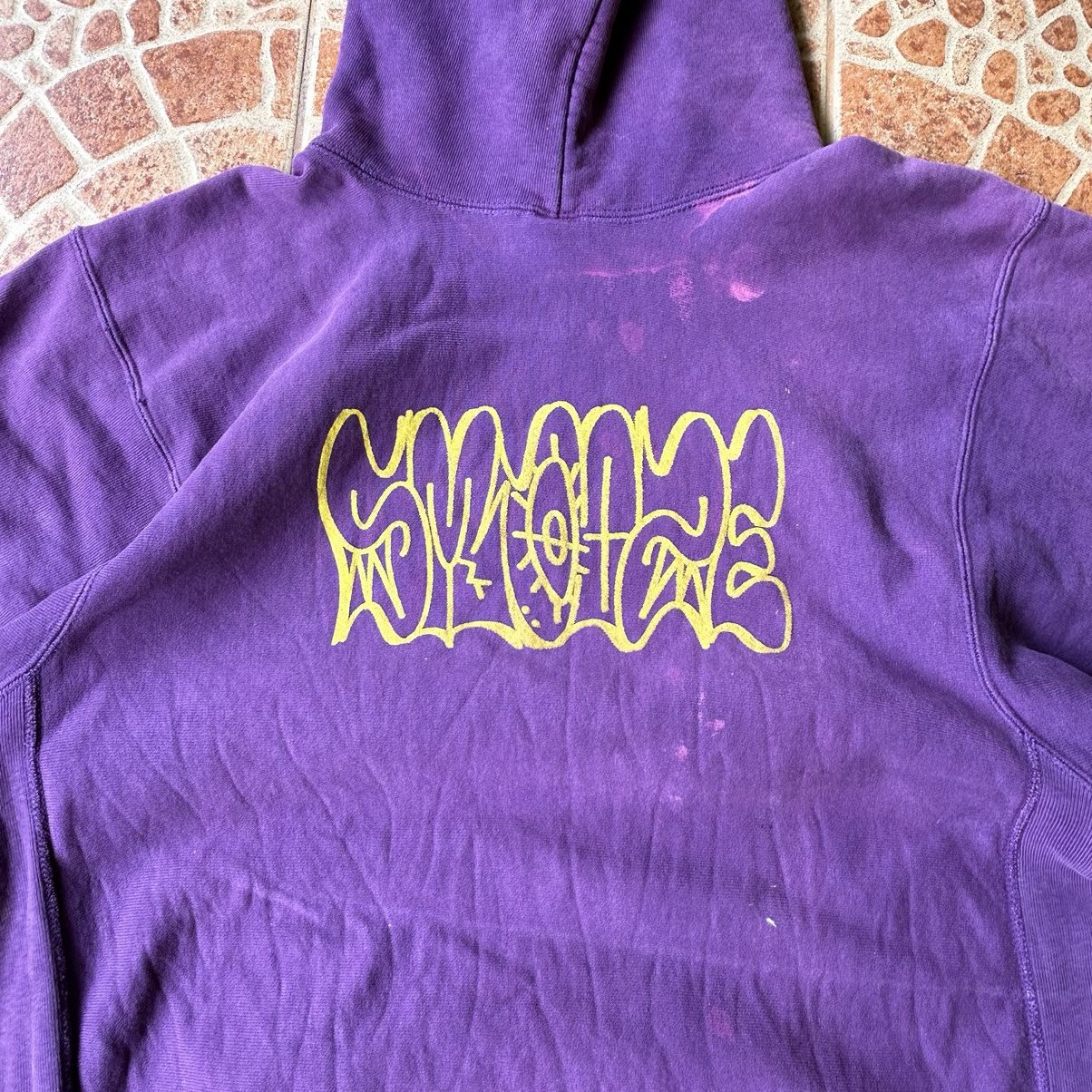 Champion Vintage Champion Distressed Paint Splash Baggy Hoodie Size US XL / EU 56 / 4 - 10 Thumbnail