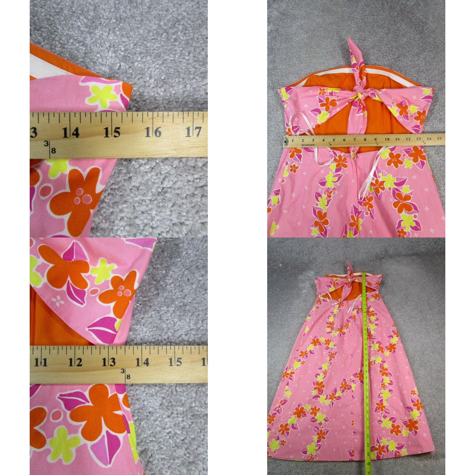 Lilly Pulitzer Lilly Pulitzer Dress Womens 6 Pink Floral Cotton Sleeveless Cowl Neck Tie Short Sundress Fit & Flare 90s? Size M / US 6-8 / IT 42-44 - 8 Thumbnail