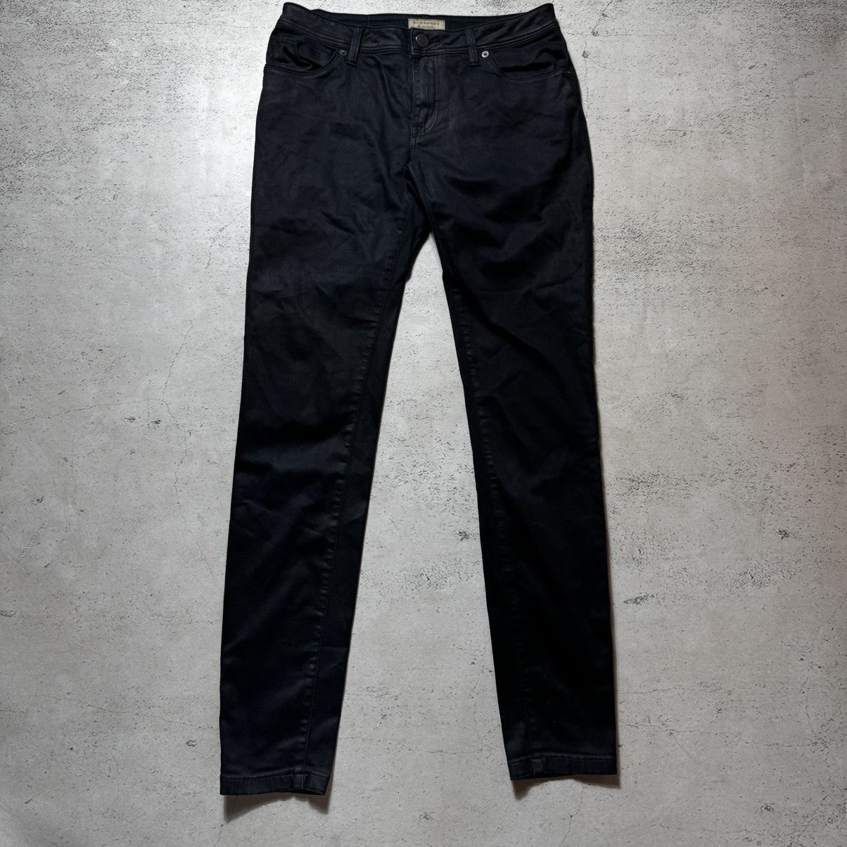 Burberry × Vintage vintage 90s washed black waxed jeans burberry luxury rare Size 29" - 1 Thumbnail