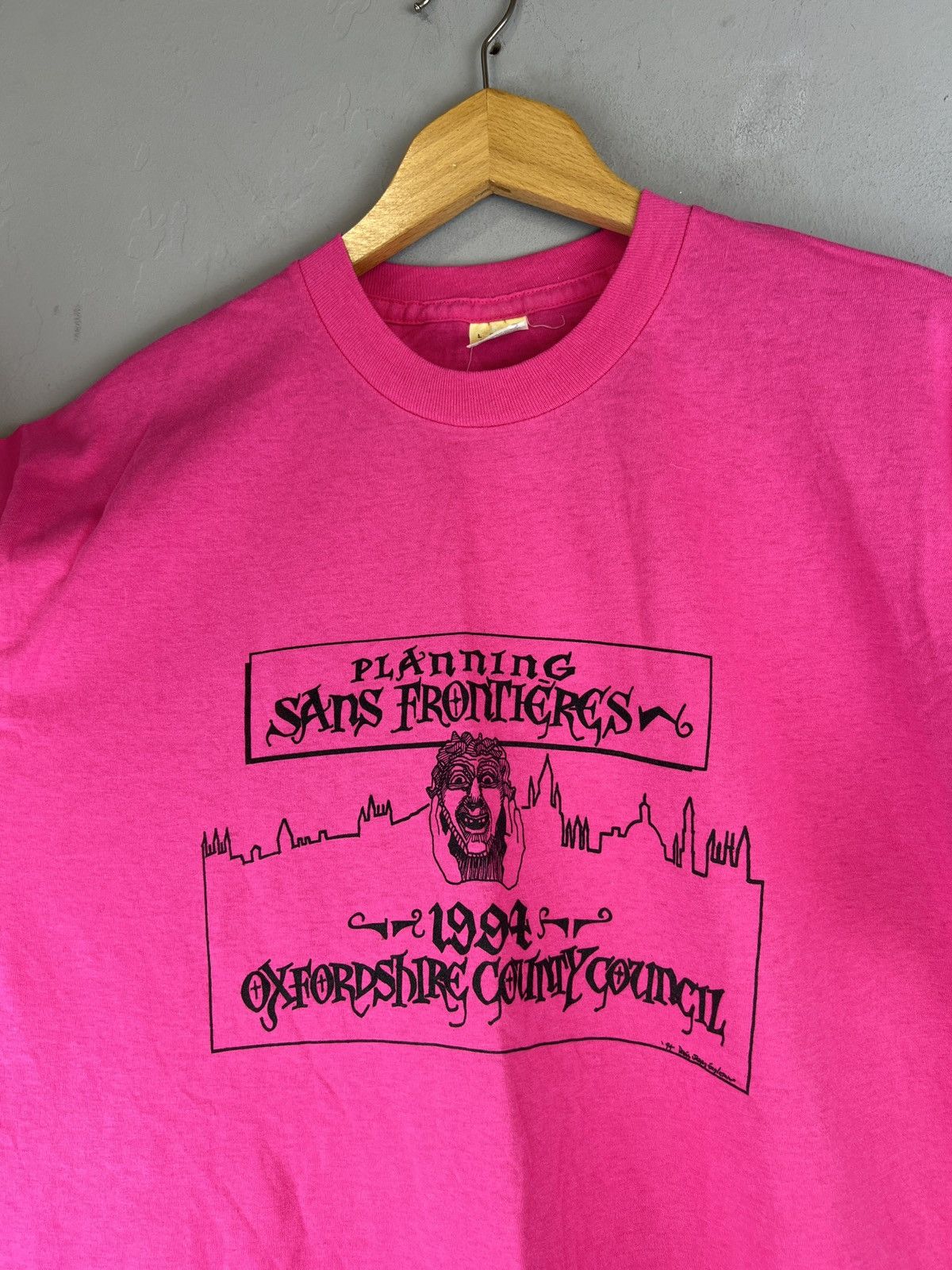 Fruit Of The Loom × Vintage Vintage 80s San Frontieres Art Pink Devil t shirt y2k style Size US L / EU 52-54 / 3 - 2 Thumbnail