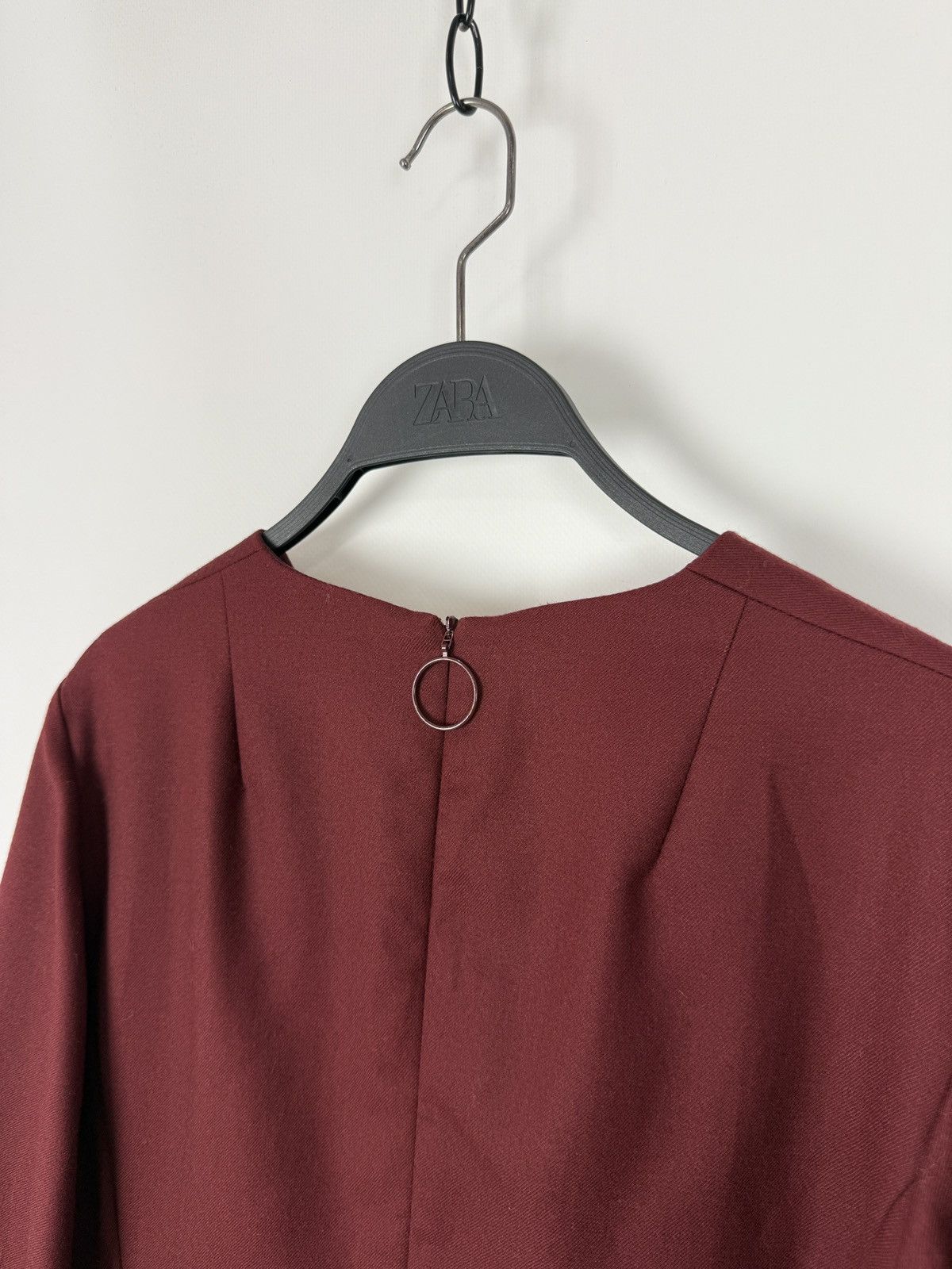 Akris Akris Punto Ruby Red Wool Long Balloon Sleeve Shift Dress Size M / US 6-8 / IT 42-44 - 9 Thumbnail