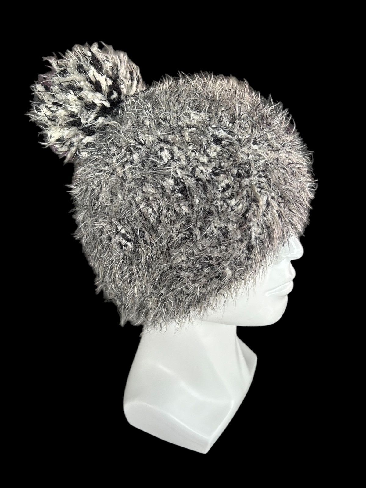 14th Addiction × Hysteric Glamour × Japanese Brand Punk Bondage Style Mohawk Mohair fur Beanie Hats RaRe 🎌☠️☠️ Size ONE SIZE - 3 Thumbnail
