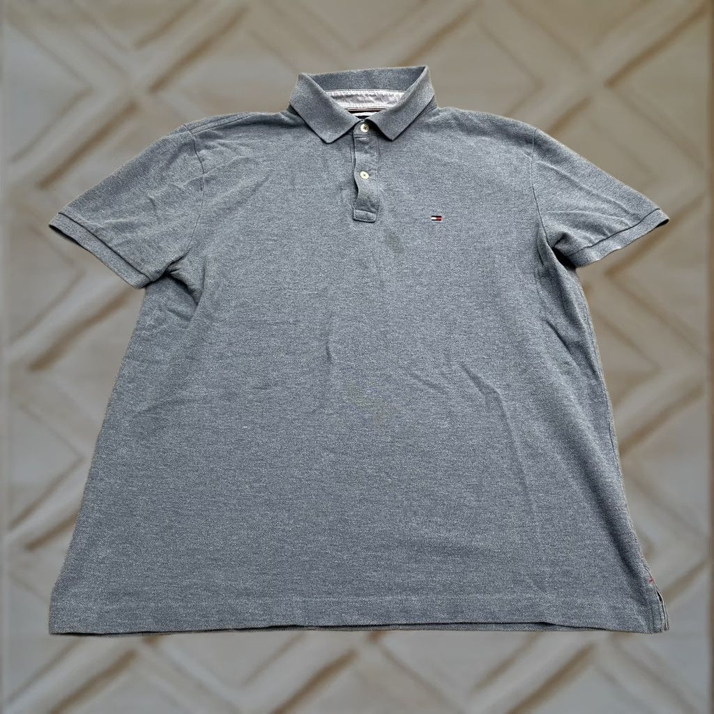 Tommy Hilfiger Tommy Hilfiger Polo Shirt Mens Large Gray Short Sleeve 100% Cotton Regular Fit Button Collar Casual Preppy Golf Tennis Sports Outfit Virginia Size US L / EU 52-54 / 3 - 1 Thumbnail