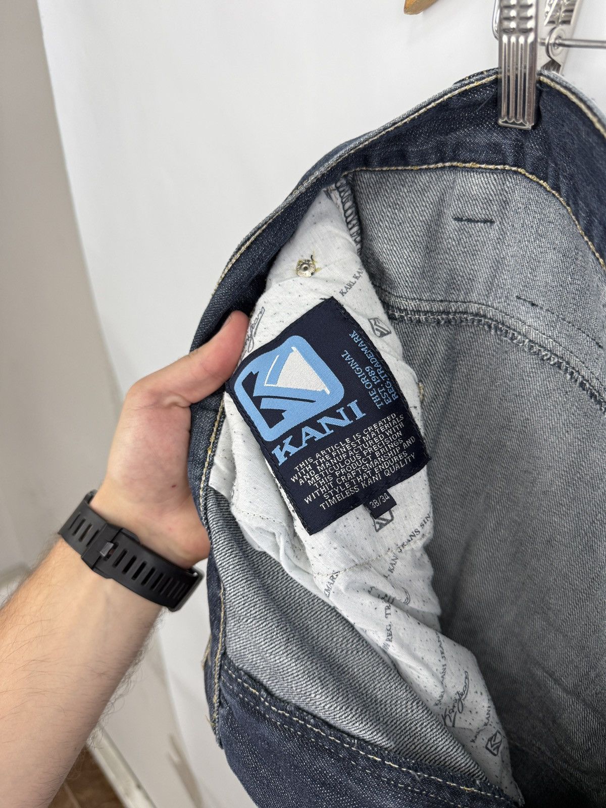Karl Kani 🇺🇸 Vintage 90s Karl Kani Baggy Embroidered Denim Jean Retro Size US 38 / EU 54 - 14 Thumbnail