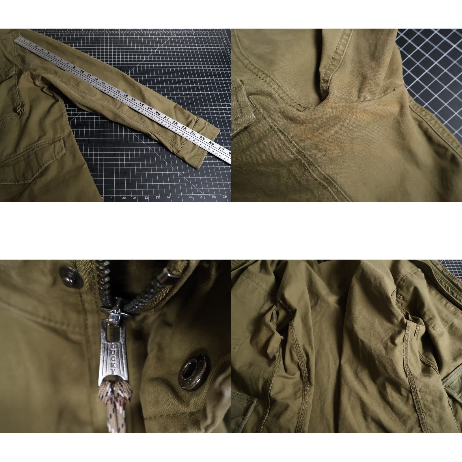 Lucky Brand Lucky Brand Military Field Jacket Mens Large Green Full Zip M-65 Regular Size US L / EU 52-54 / 3 - 8 Thumbnail