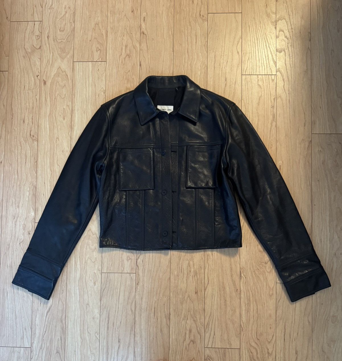 Helmut Lang Helmut Lang Leather Jacket Flap Pockets Size US M / EU 48-50 / 2 - 1 Thumbnail