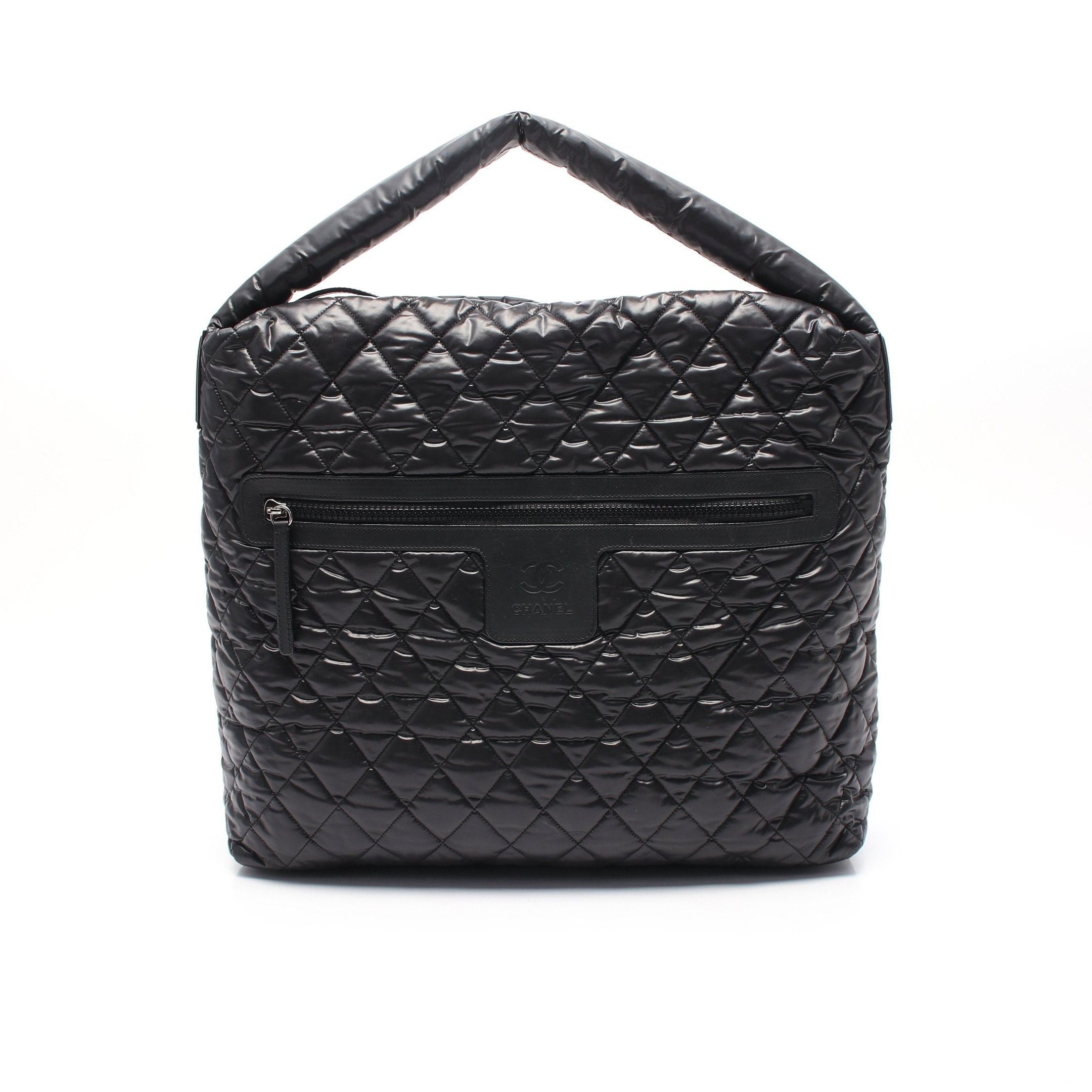 Chanel Chanel Coco Coon Shoulder Bag Tote Nylon Leather Black Size ONE SIZE - 1 Thumbnail