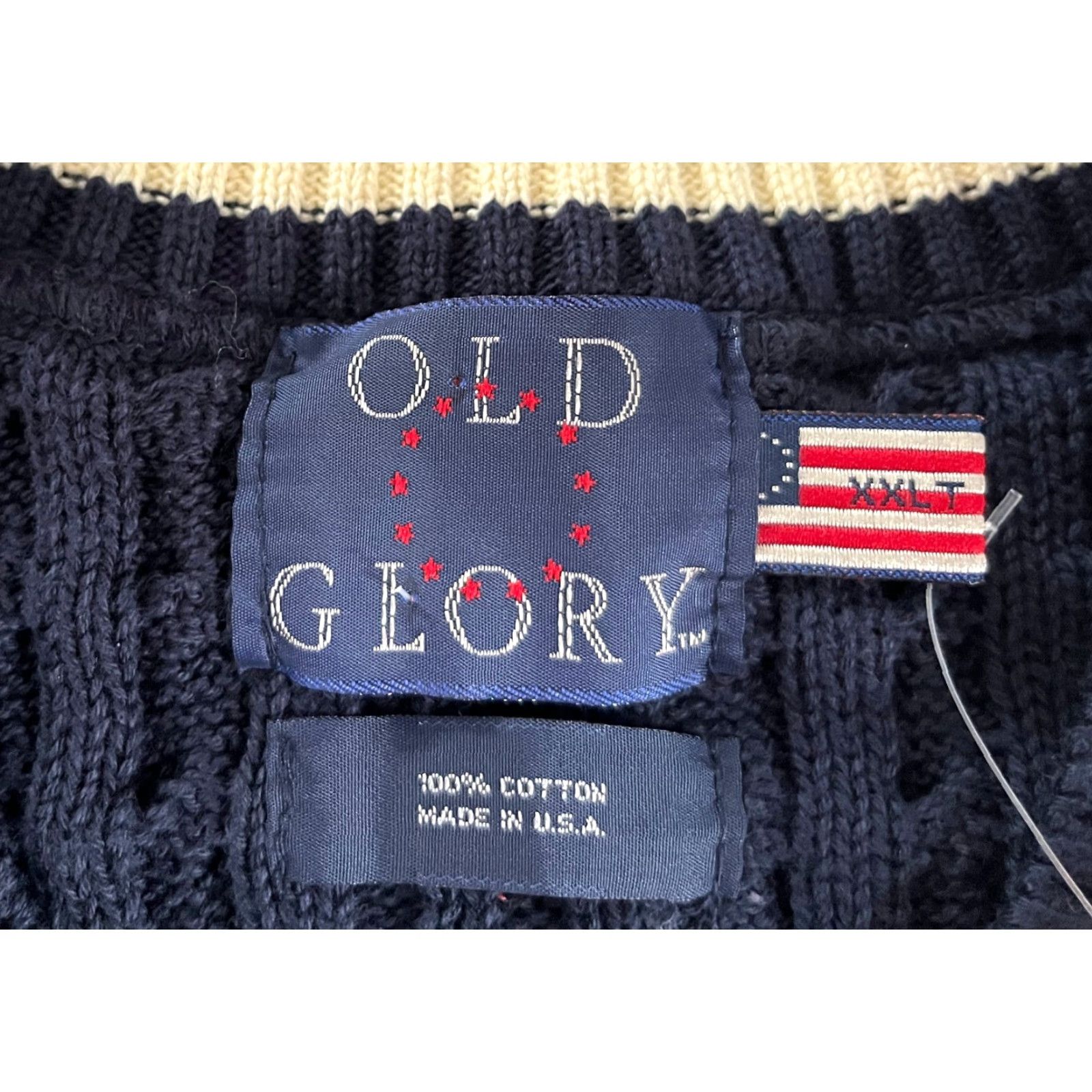 Vintage VINTAGE Old Glory Men’s Sweater Vest Knit Cable-NK V-Neck Sleeveless Navy 2XL Tall 90s Retro Size US XXL / EU 58 / 5 - 7 Thumbnail