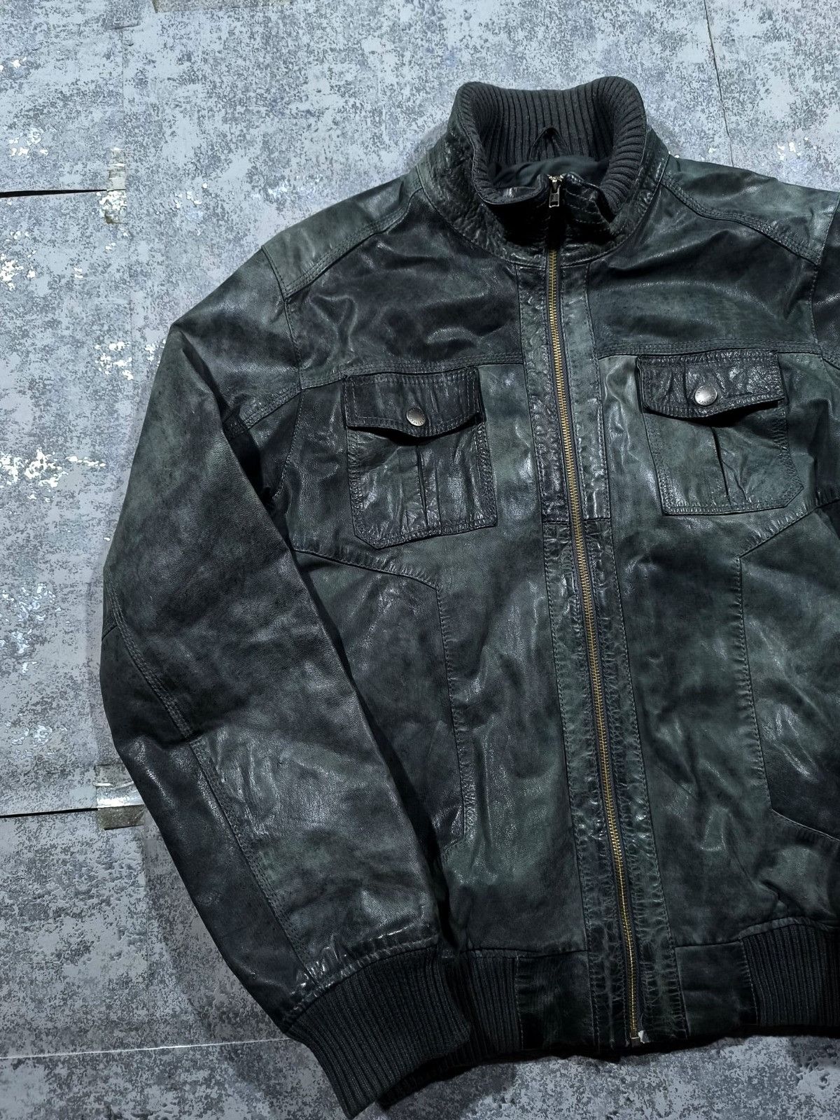 Leather avantgarde dark green hedi slimane type bomber jacket Size US L / EU 52-54 / 3 - 17 Thumbnail