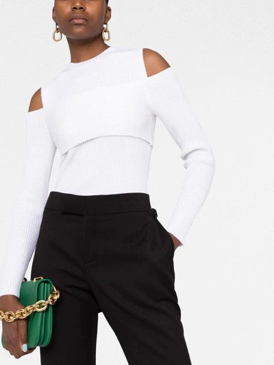 Tom Ford o1loc1c0924 MAK1156 Cold-shoulder Wool Sweater in White Size M / US 6-8 / IT 42-44 - 5 Thumbnail