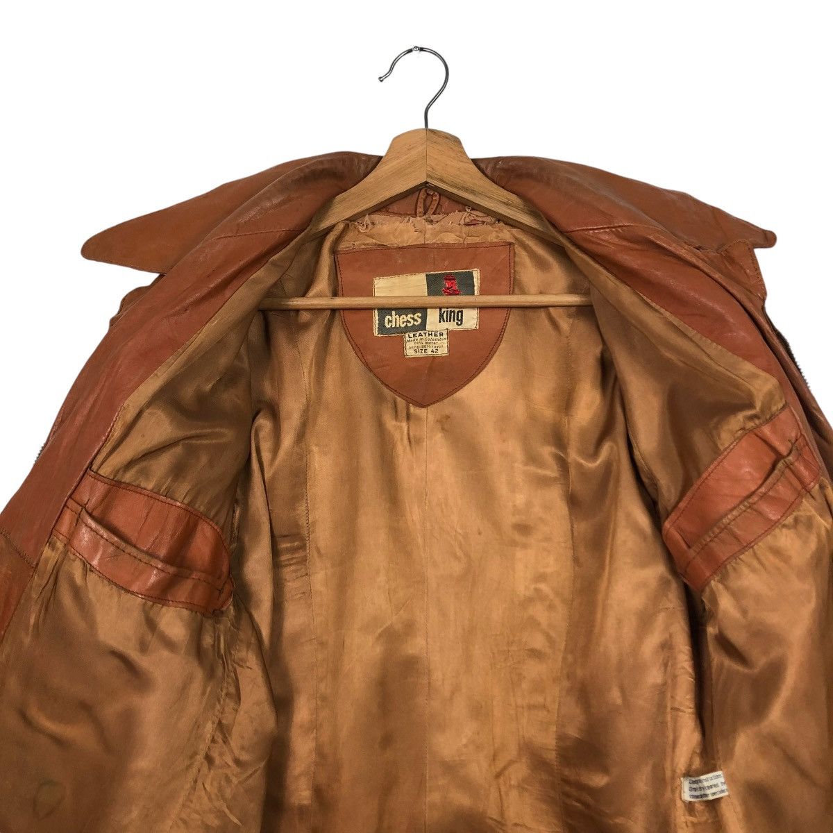 Japanese Brand 🔥VINTAGE 50’s BIKER GENUINE LEATHER JACKET CHESS KING TALON Size US S / EU 44-46 / 1 - 15 Thumbnail