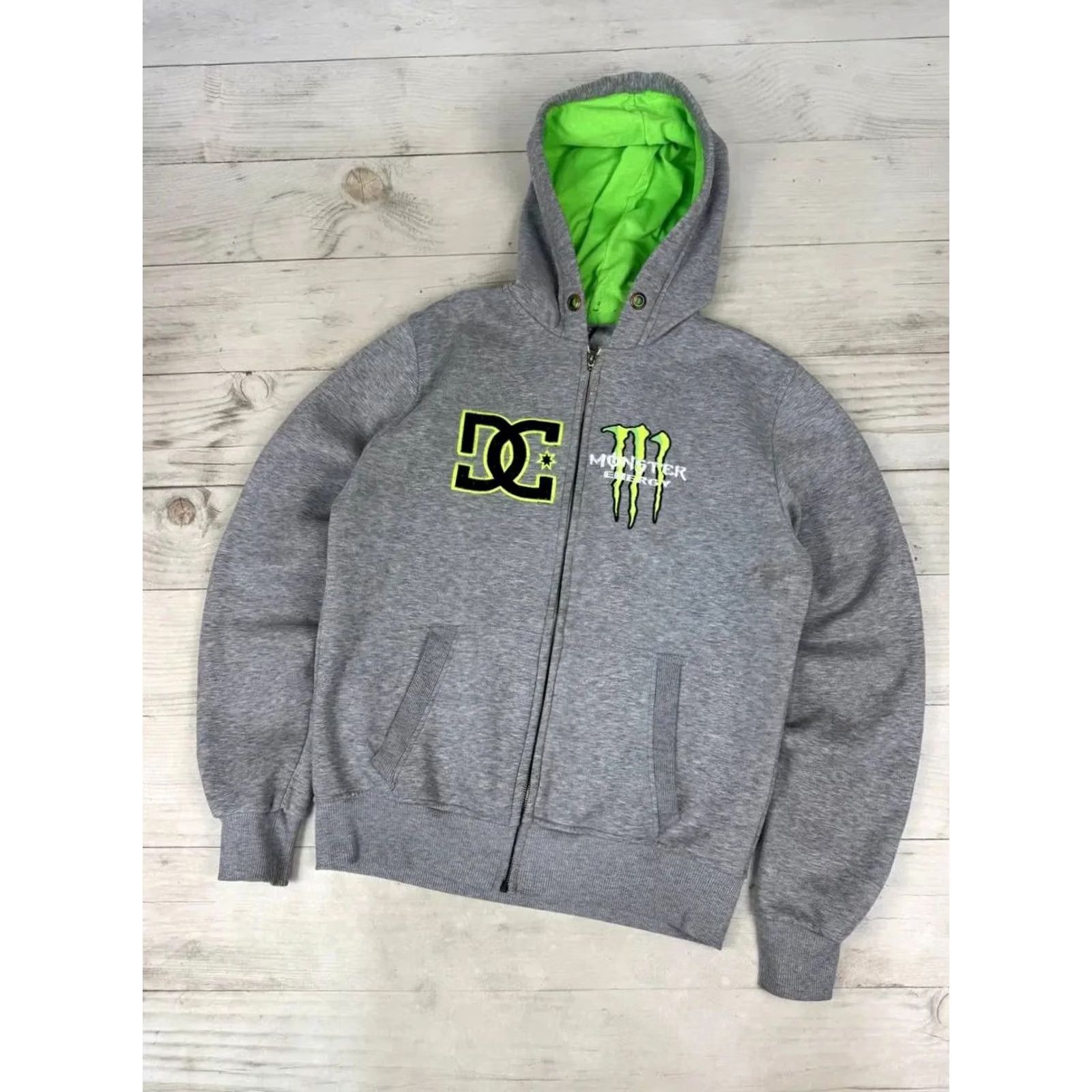 Logo 7 VINTAGE Monster Energy Hoodie DC Monster Energy Big Logo Full Zip Hooded Racing Men XL Gray Shirt Size US XL / EU 56 / 4 - 2 Thumbnail