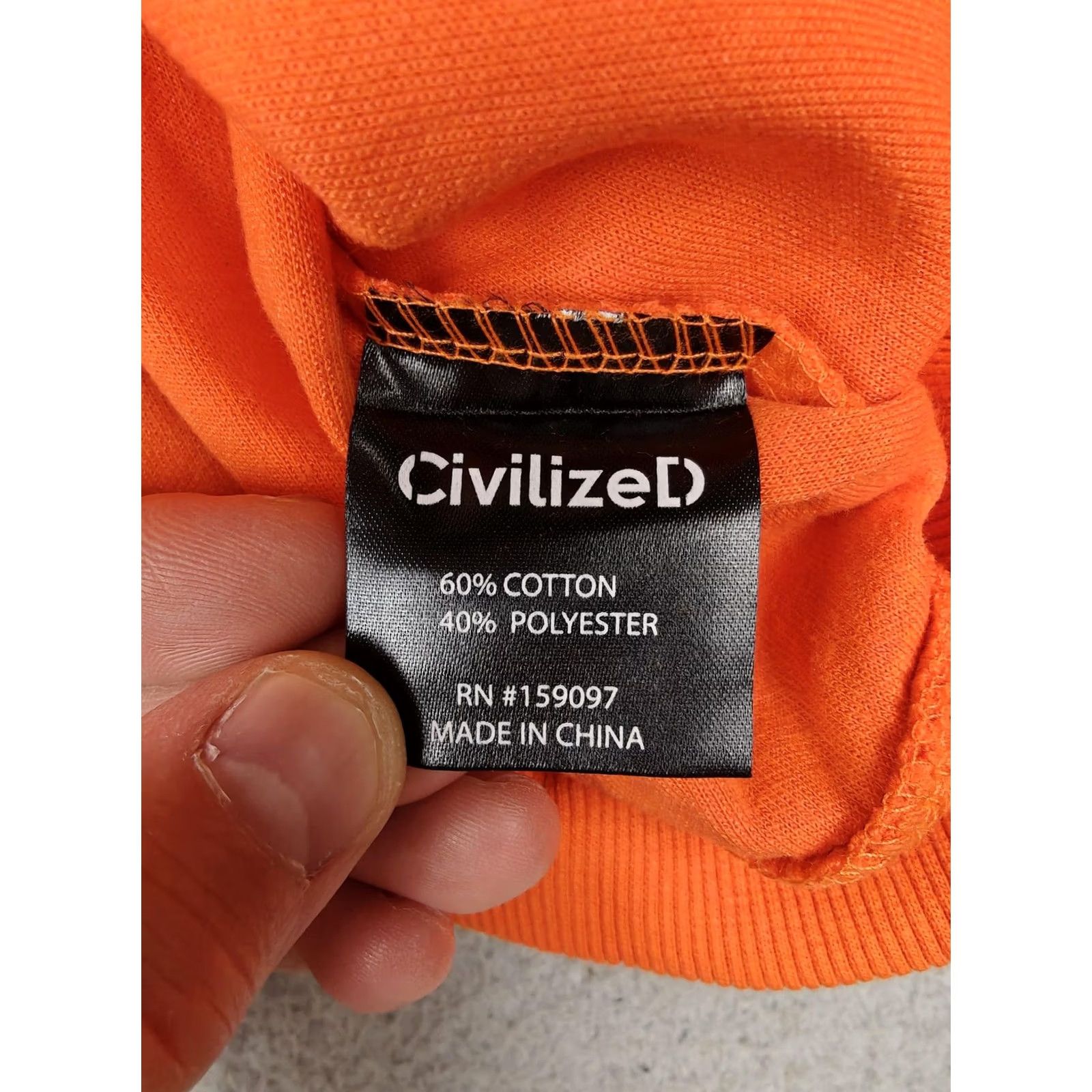 Vintage Civilized Hoodie Mens M Orange Graphic Print Pullover Hooded Front Pocket Size US M / EU 48-50 / 2 - 4 Thumbnail