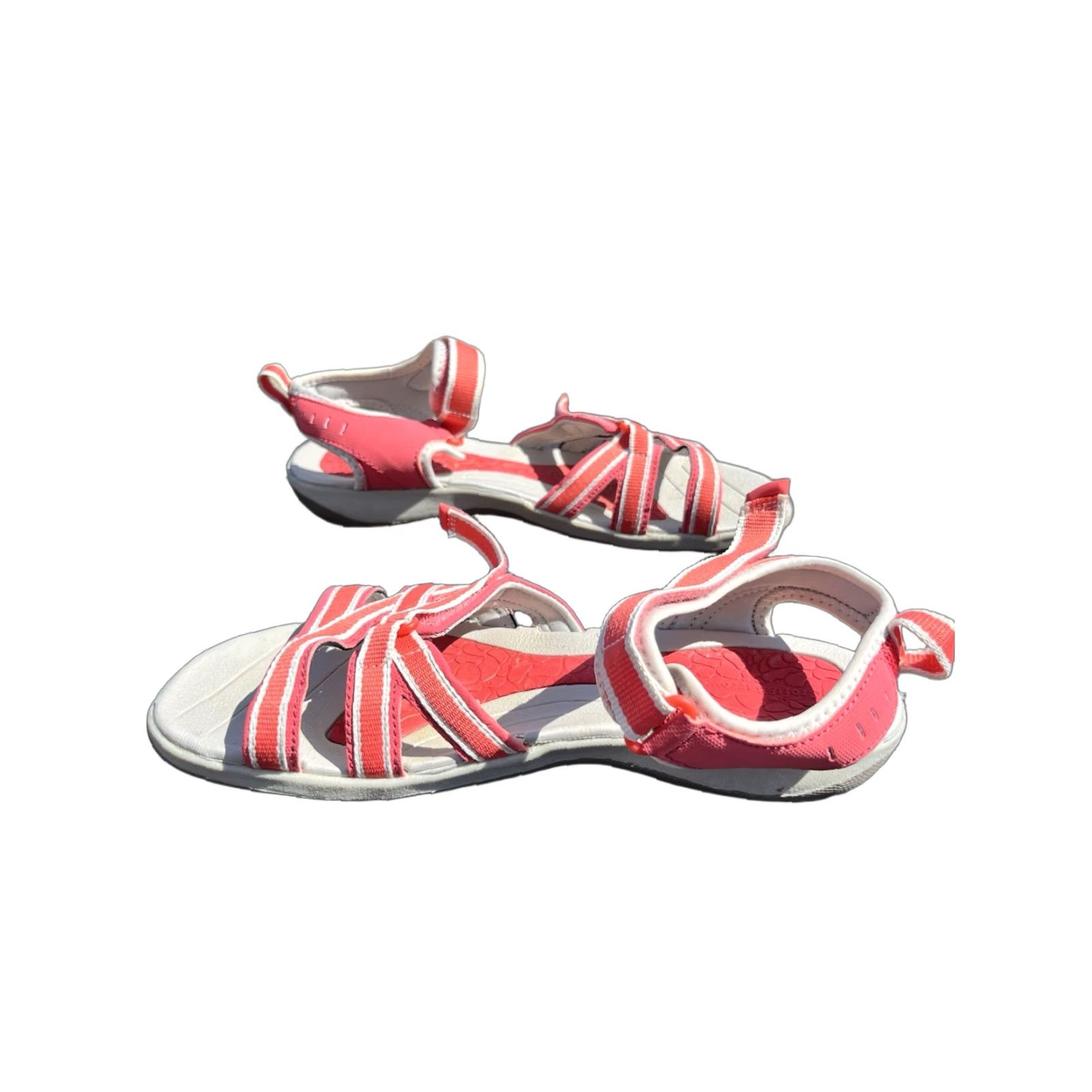 Croft & Barrow Croft & Barrow Pink Salmon Adjustable Strap Slip On Sandal Women’s Size 10 Casual Travel Flat Heel Size US 10 / IT 40 - 1 Thumbnail