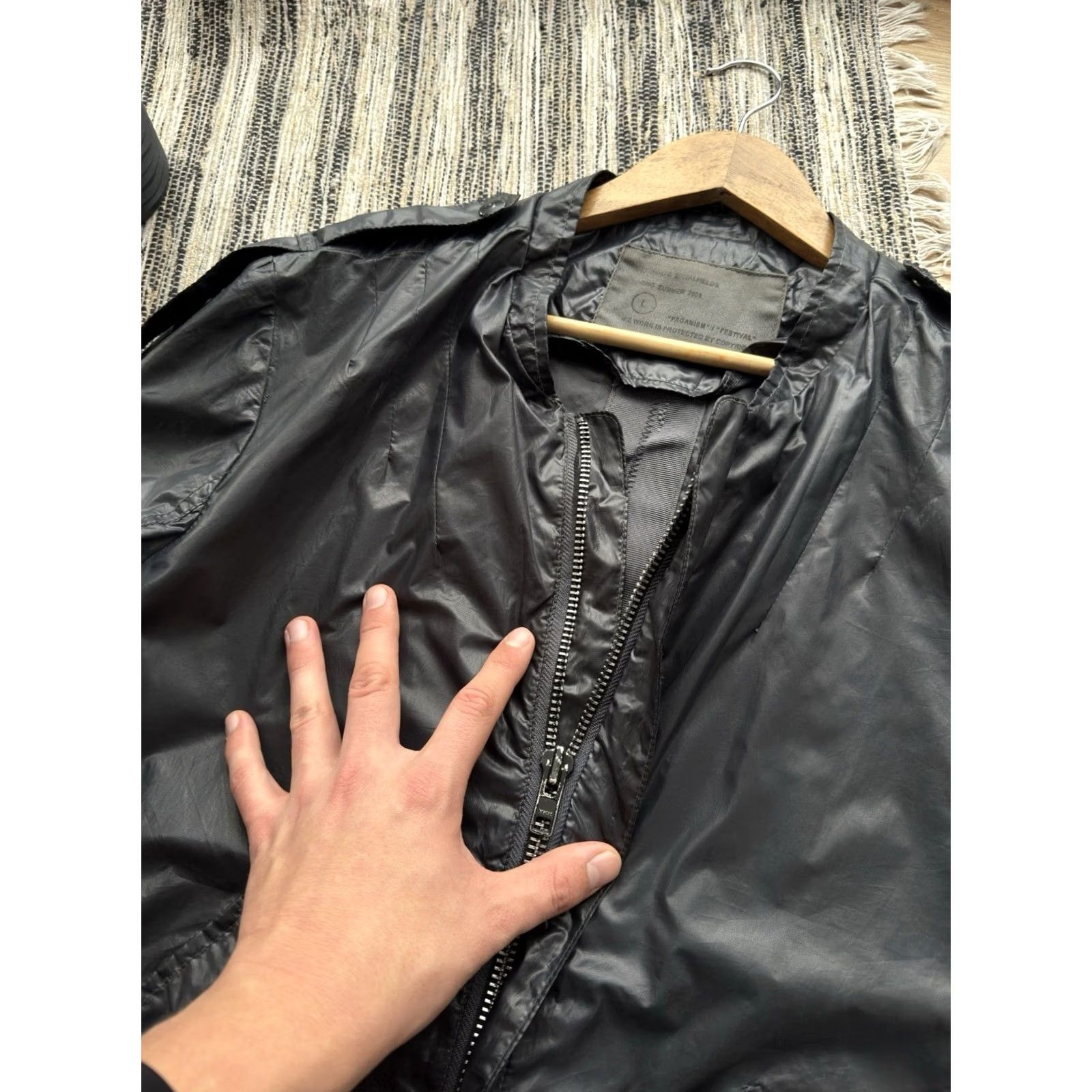 Allsaints VINTAGE AllSaints Jacket Mens Biker Coat 80s 90s Streetwear Gray L Size US L / EU 52-54 / 3 - 6 Thumbnail