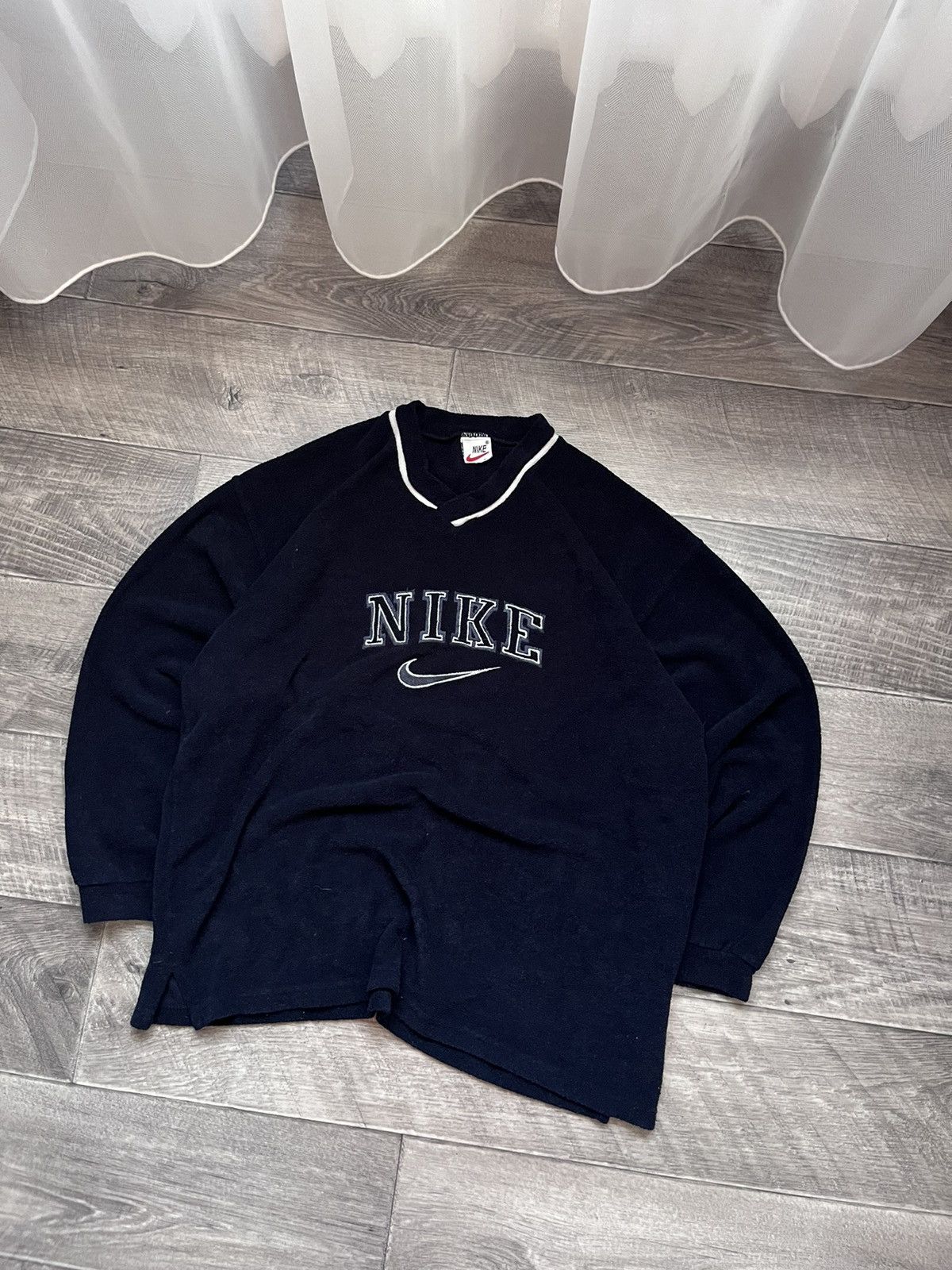 Nike Vintage Nike Sweatshirt Big Logo Swoosh Rare Blue Size US XL / EU 56 / 4 - 2 Thumbnail