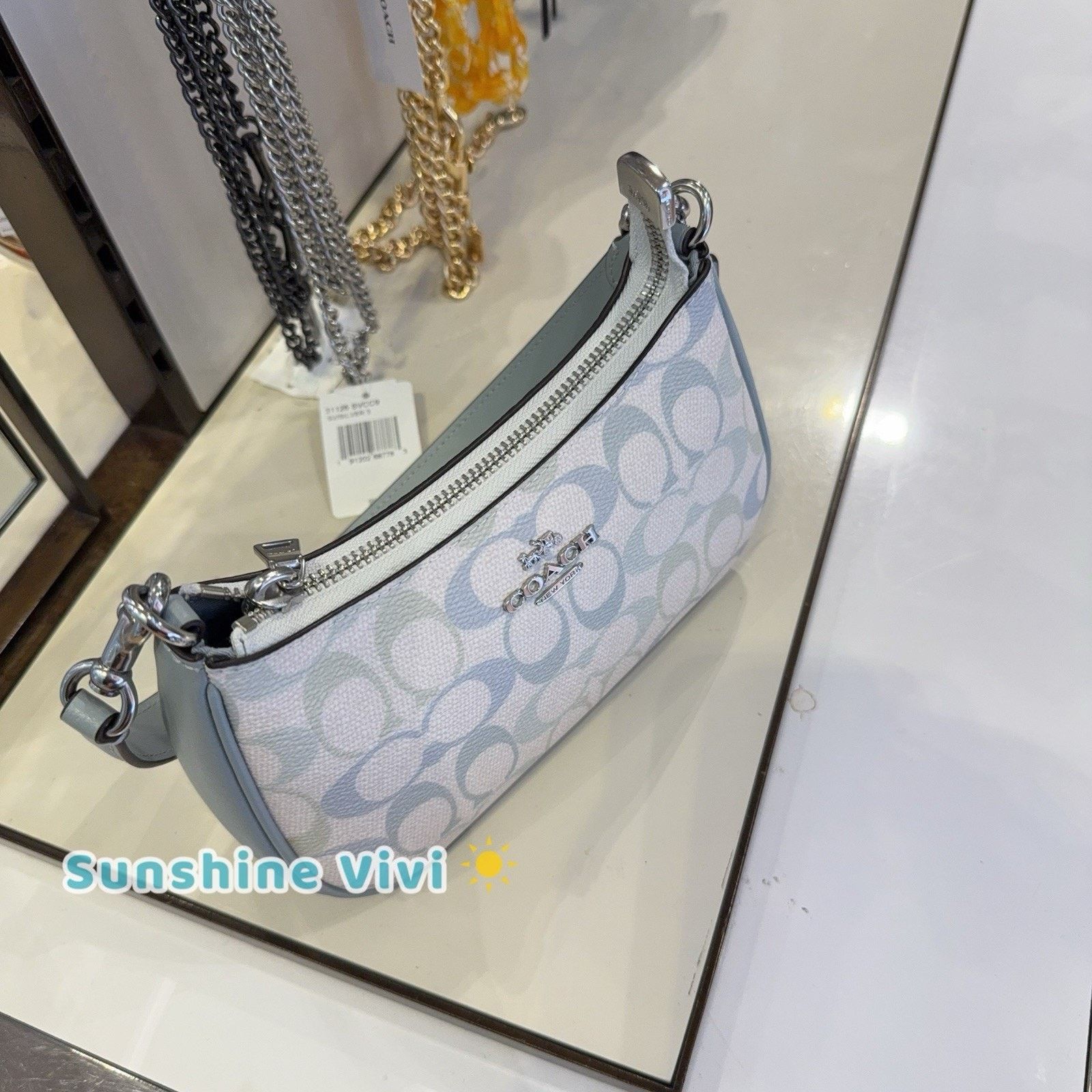 Coach NWT Coach CDW52 Teri Mini Crossbody Bag Canvas Chalk/Blue Size ONE SIZE - 2 Thumbnail