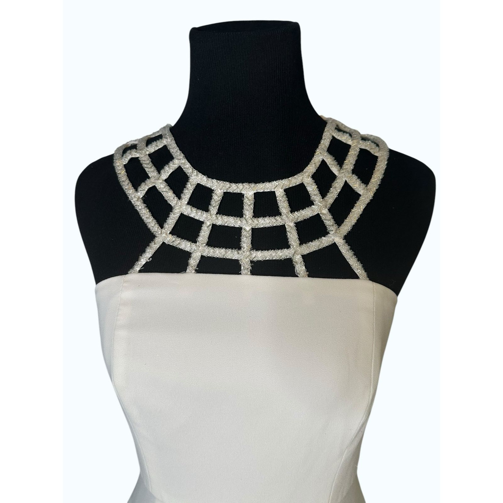 GB GB white neck embellished detail long wedding dress size S Size S / US 4 / IT 40 - 7 Thumbnail
