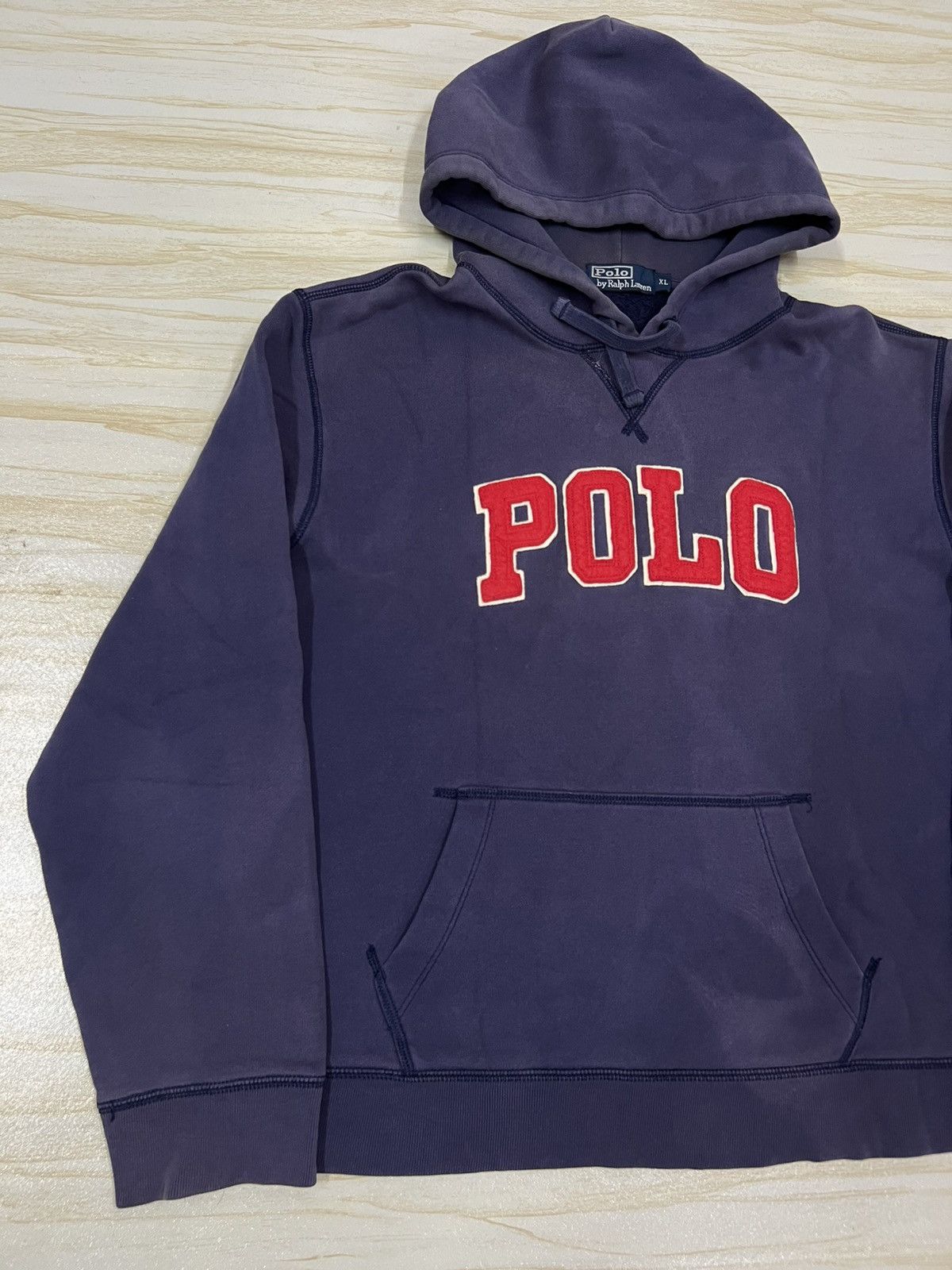 Polo Ralph Lauren Vintage Polo Ralph Lauren Sun Faded 90s Hoodie Size US XL / EU 56 / 4 - 2 Thumbnail
