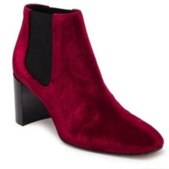 Rag & Bone Rag & Bone Womens Red Velvet Pull On Chelsea Block Heeled An Size US 7 / IT 37 - 6 Thumbnail